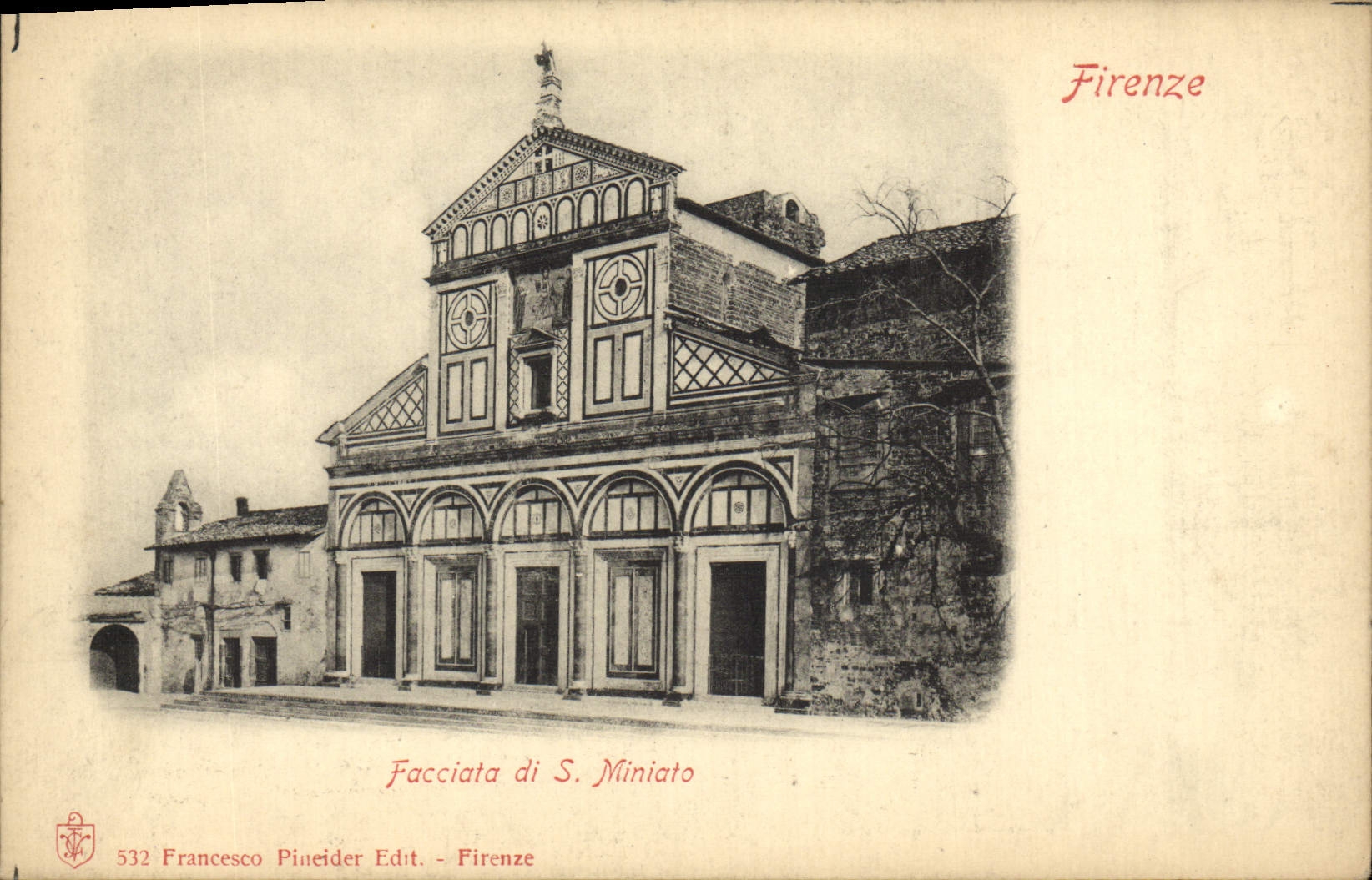 POSTAL Firenze Facciata Di S Miniato de la VENDIMIA