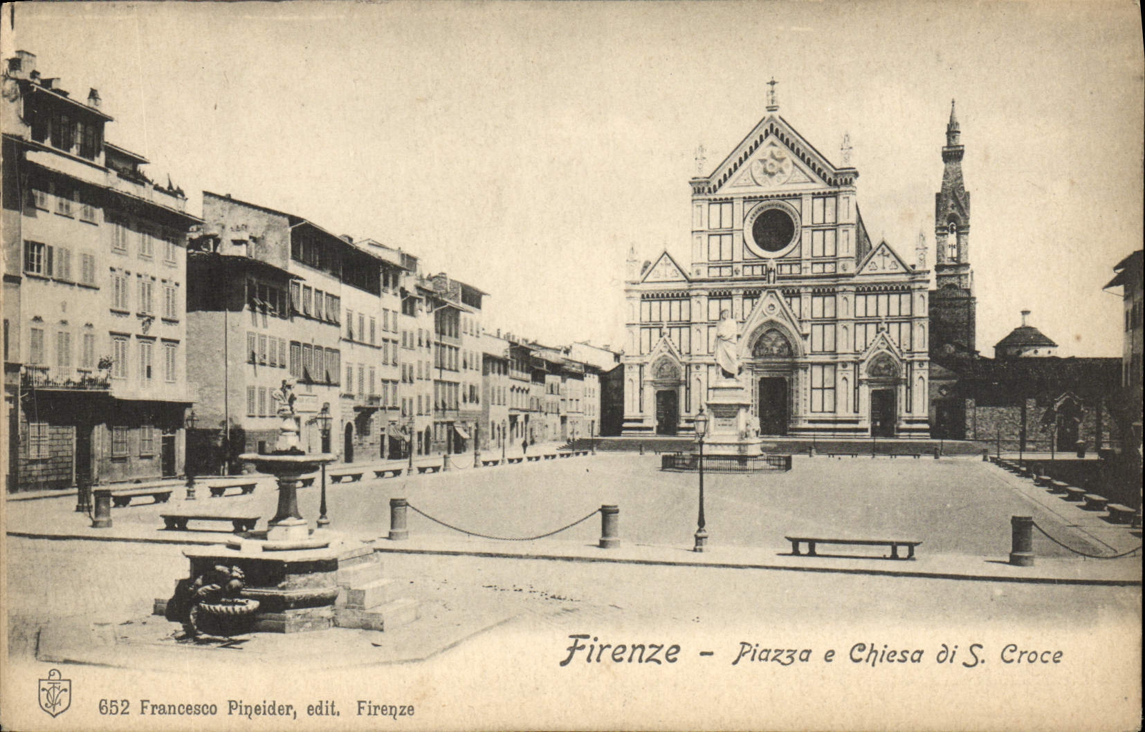 La plaza de Firenze de la POSTAL de la VENDIMIA tiene Chiesa S Croce