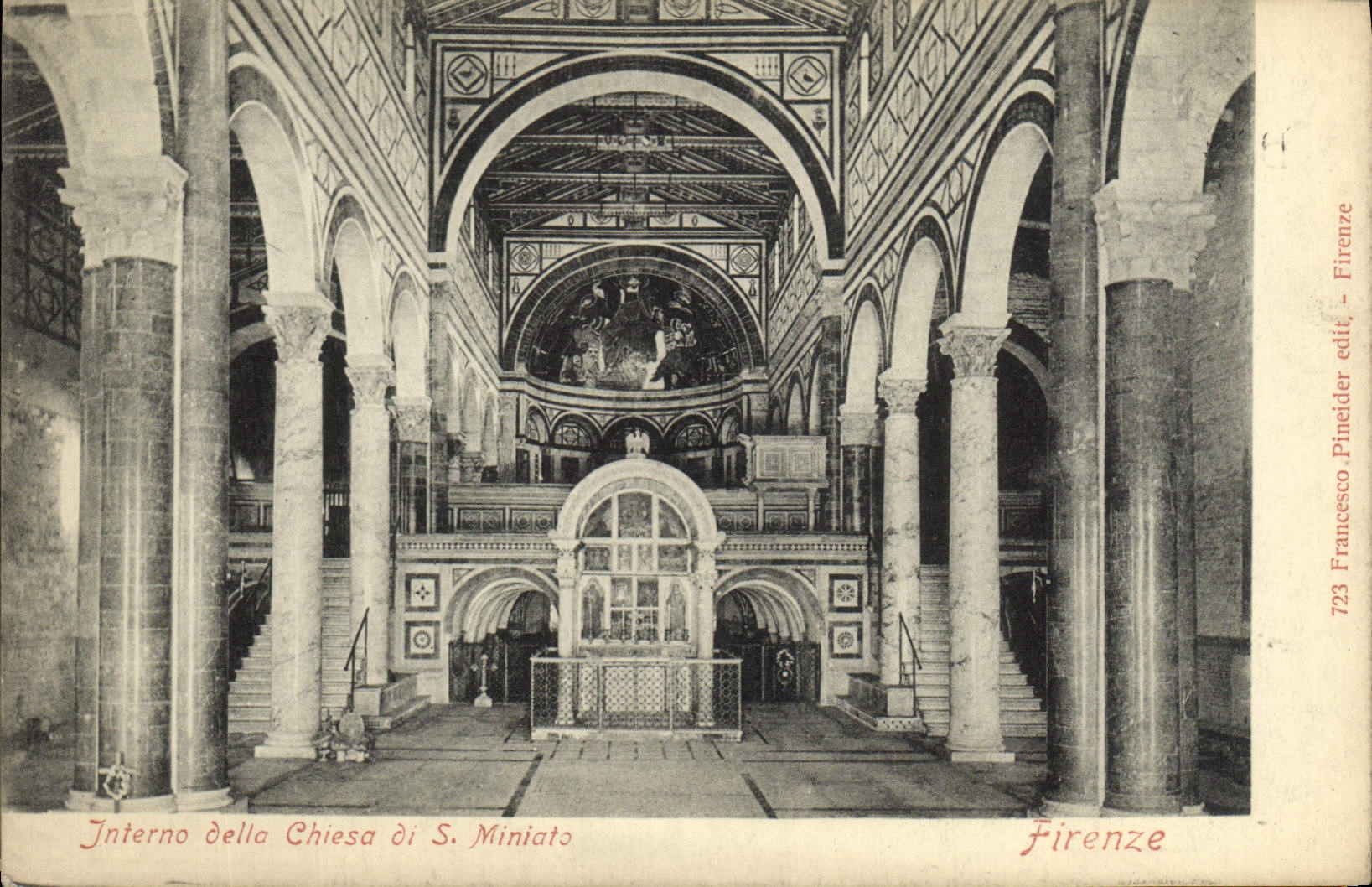 POSTAL Interno Della Chiesa Di S Miniato Firenze de la VENDIMIA
