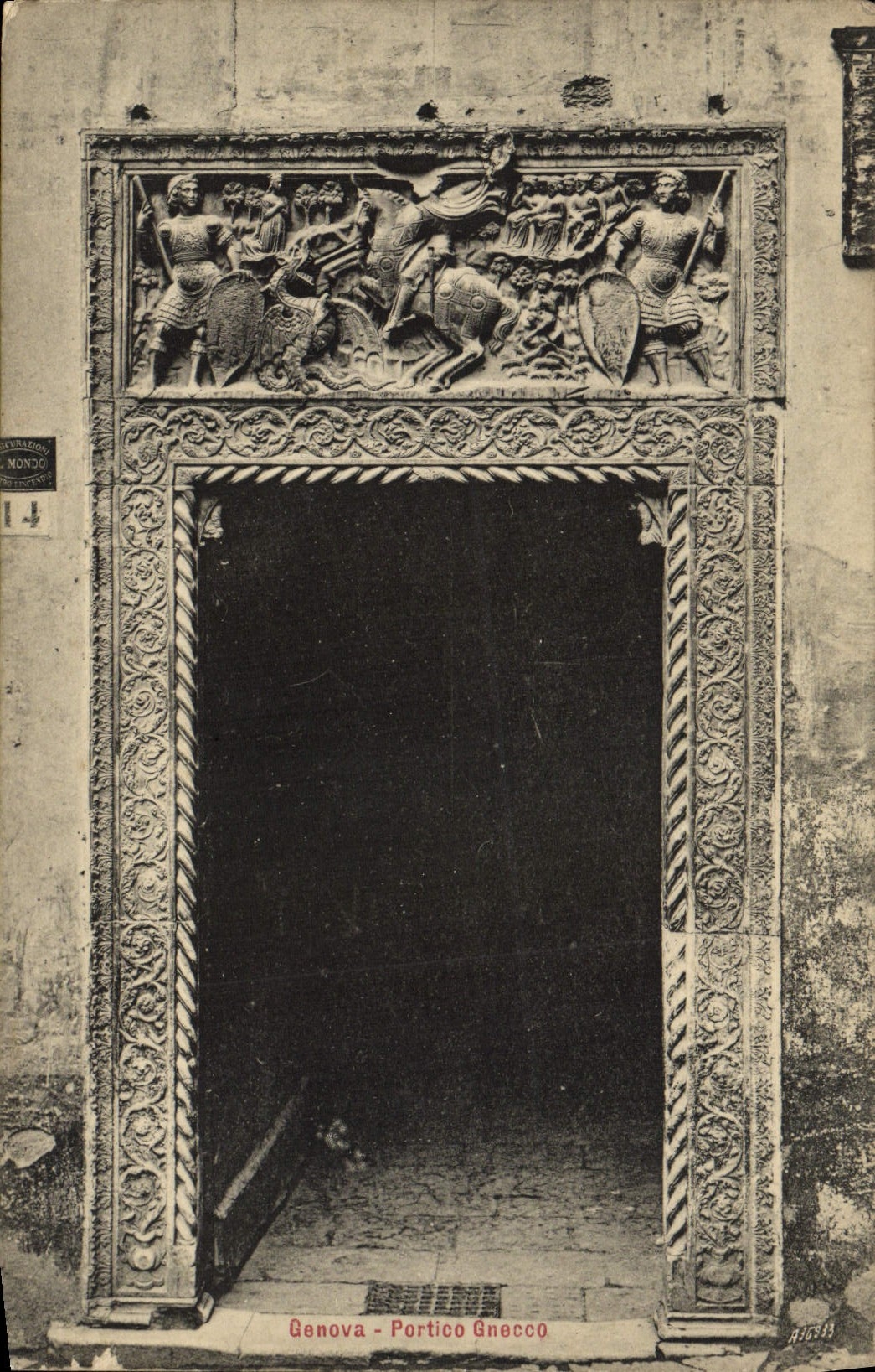 VINTAGE POSTCARD Genova Portico Gnecco