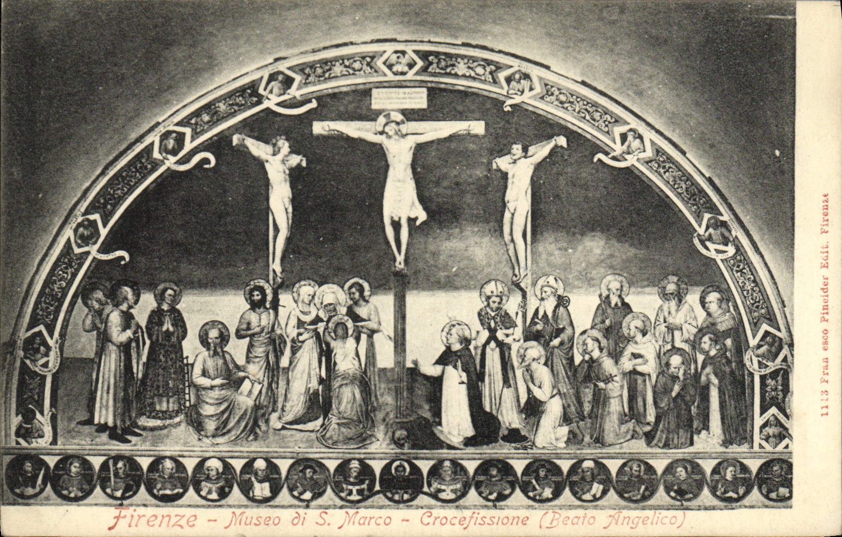 POSTAL Firenze Museum Di S Marco Crocefissione de la VENDIMIA