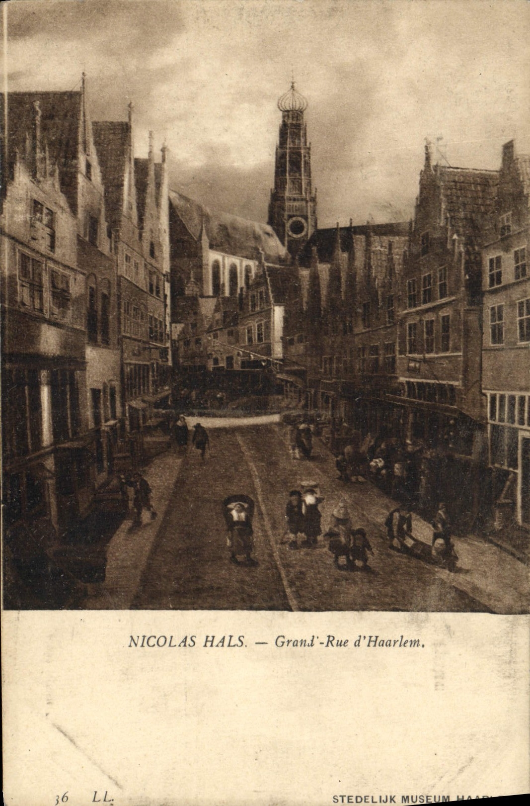 VINTAGE POSTCARD Main street Nicolas Halls D' Haarlem