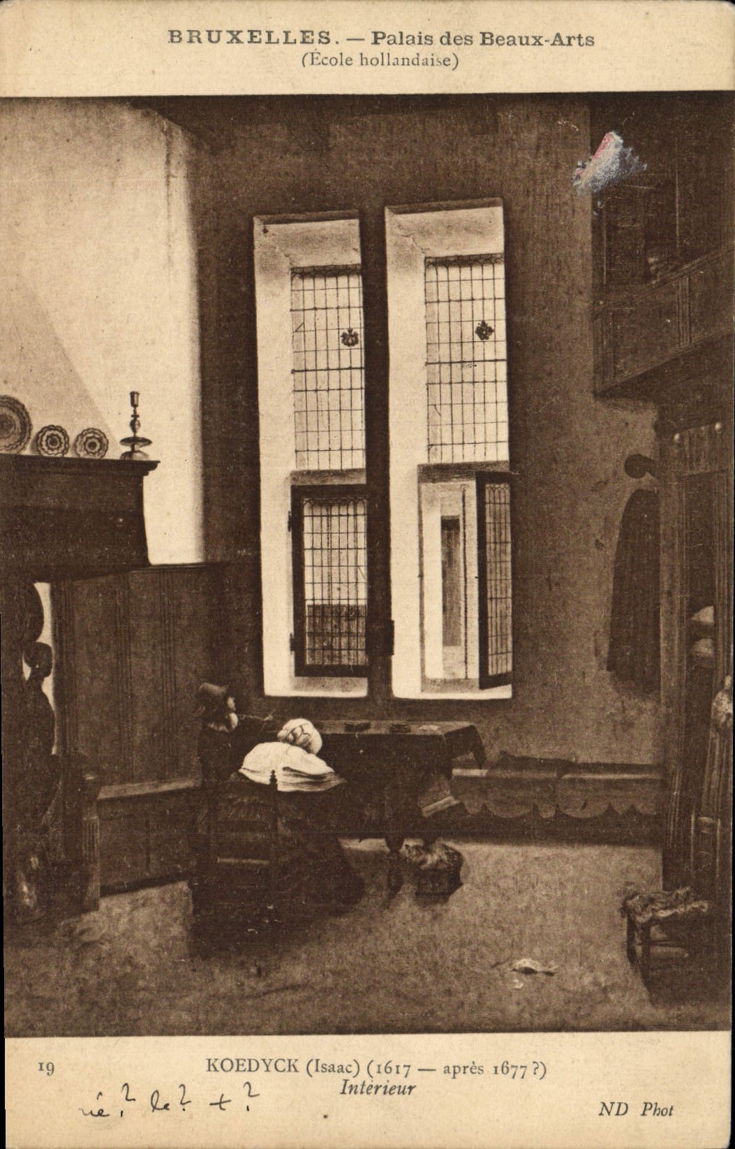 VINTAGE POSTCARD Brussels Palate Of Beeaux Interior Koedyck arts