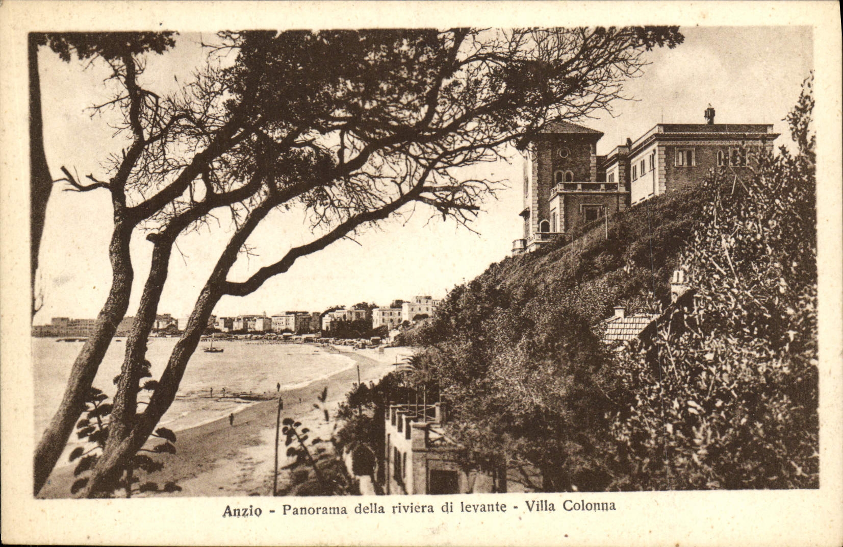 VINTAGE POSTCARD Anzio Panorama Della Riviera Di Levante Colonna Villa