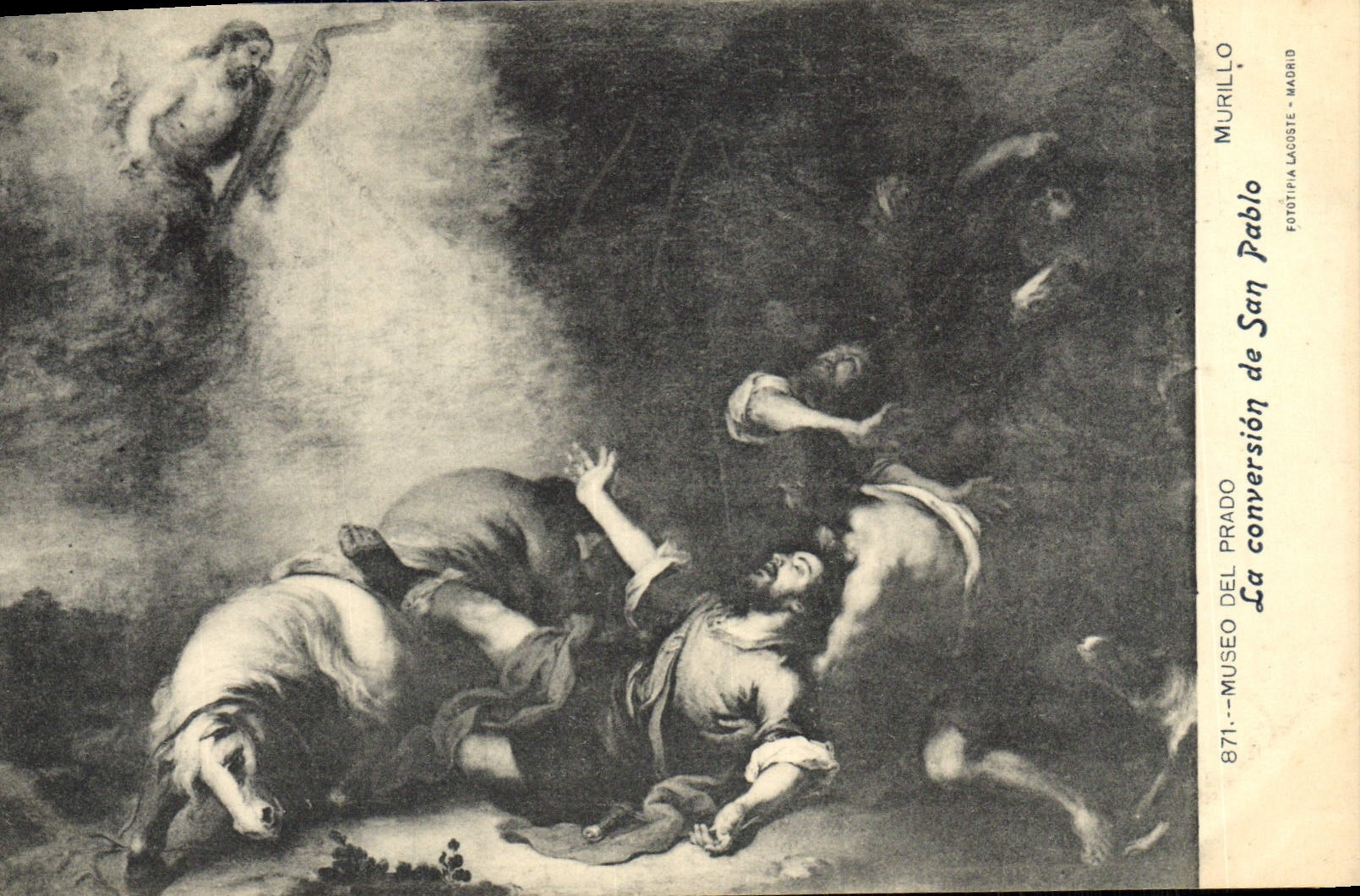 VINTAGE POSTCARD Museo Del Prado Murillo Conversion De San Pablo