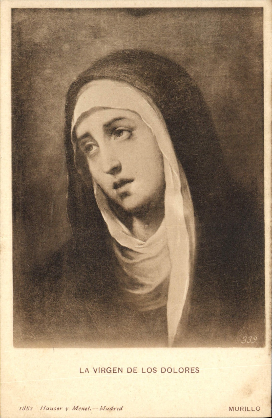 VINTAGE POSTCARD Virgen De Los Dolores Murillo
