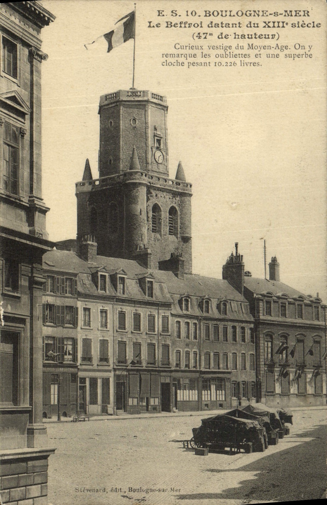 VINTAGE POSTCARD Boulogne On Sea the Belfry Dating From 13th