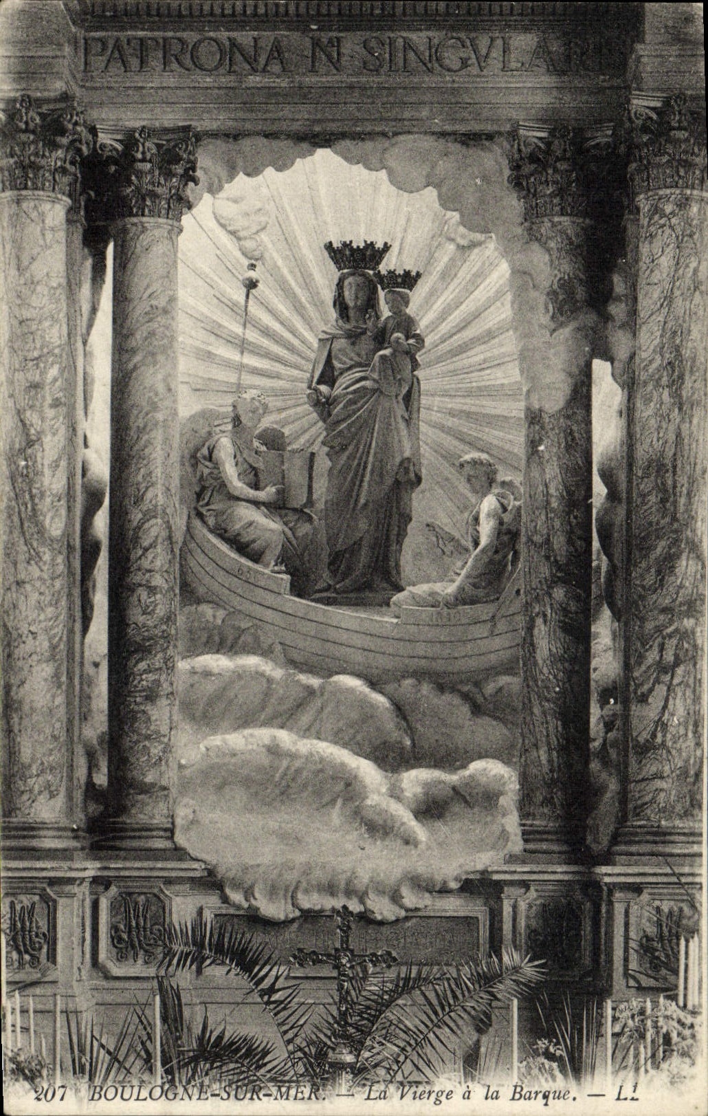 VINTAGE POSTCARD Boulogne On Sea the Virgin With the Boat