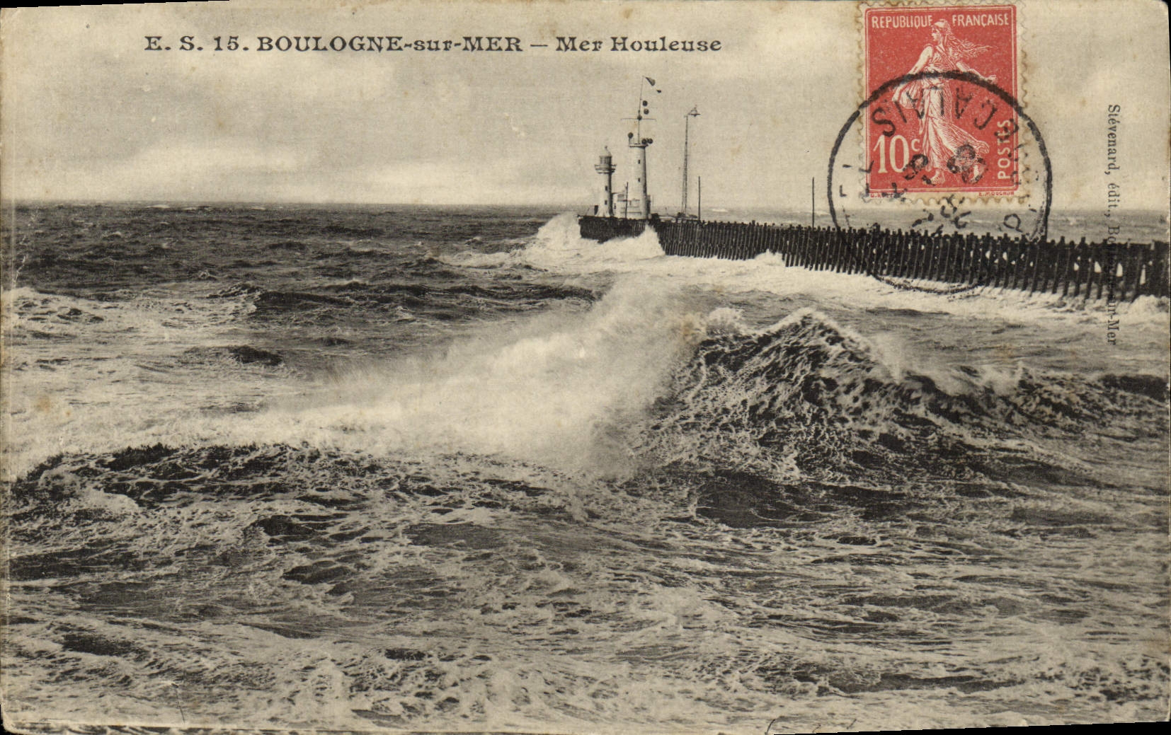 VINTAGE POSTCARD Boulogne On Sea Surging Sea
