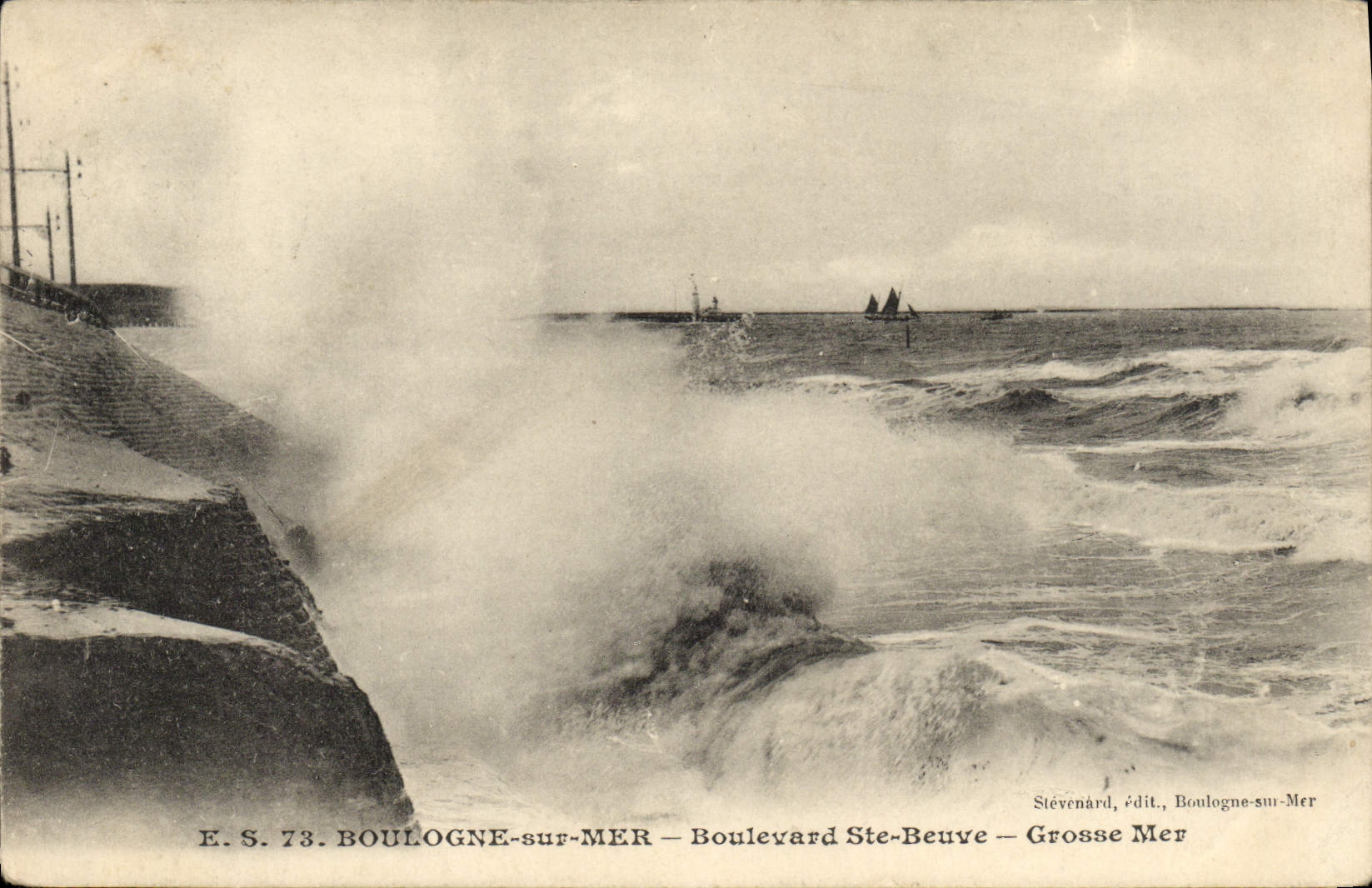 CPA Boulogne Sur Mer Boulevard Ste Beuve Grosse Mer