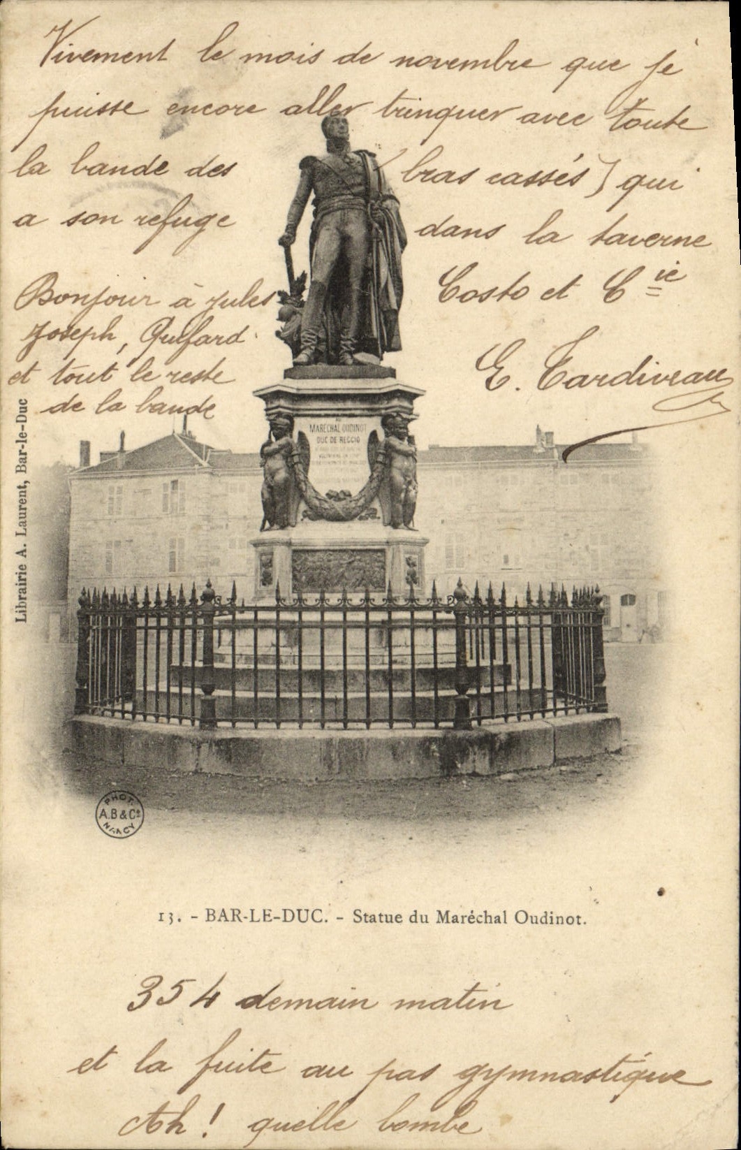 VINTAGE POSTCARD Bar the Duke Rules Of the Oudinot Marshal