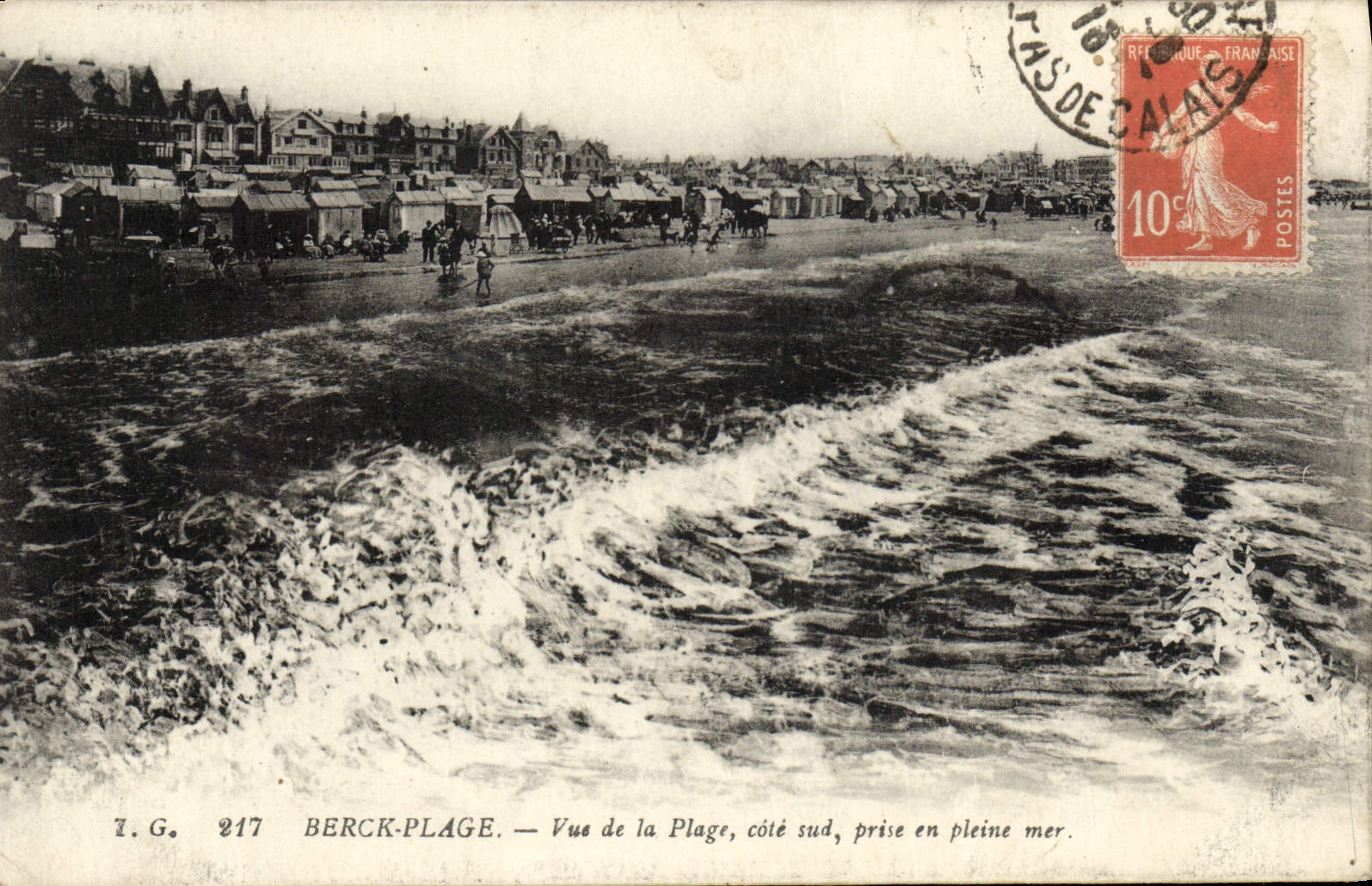 CPA Berck Plage Vue De La plage Cote Sud Prise En Pleine Mer
