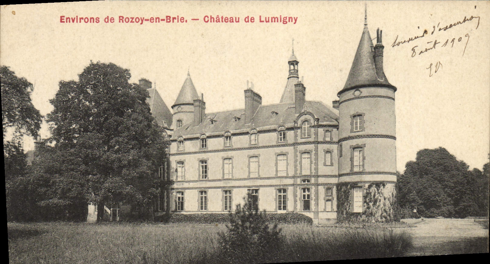 VINTAGE POSTCARD Surroundings De Rozoy In Brie Castle De Lumigny