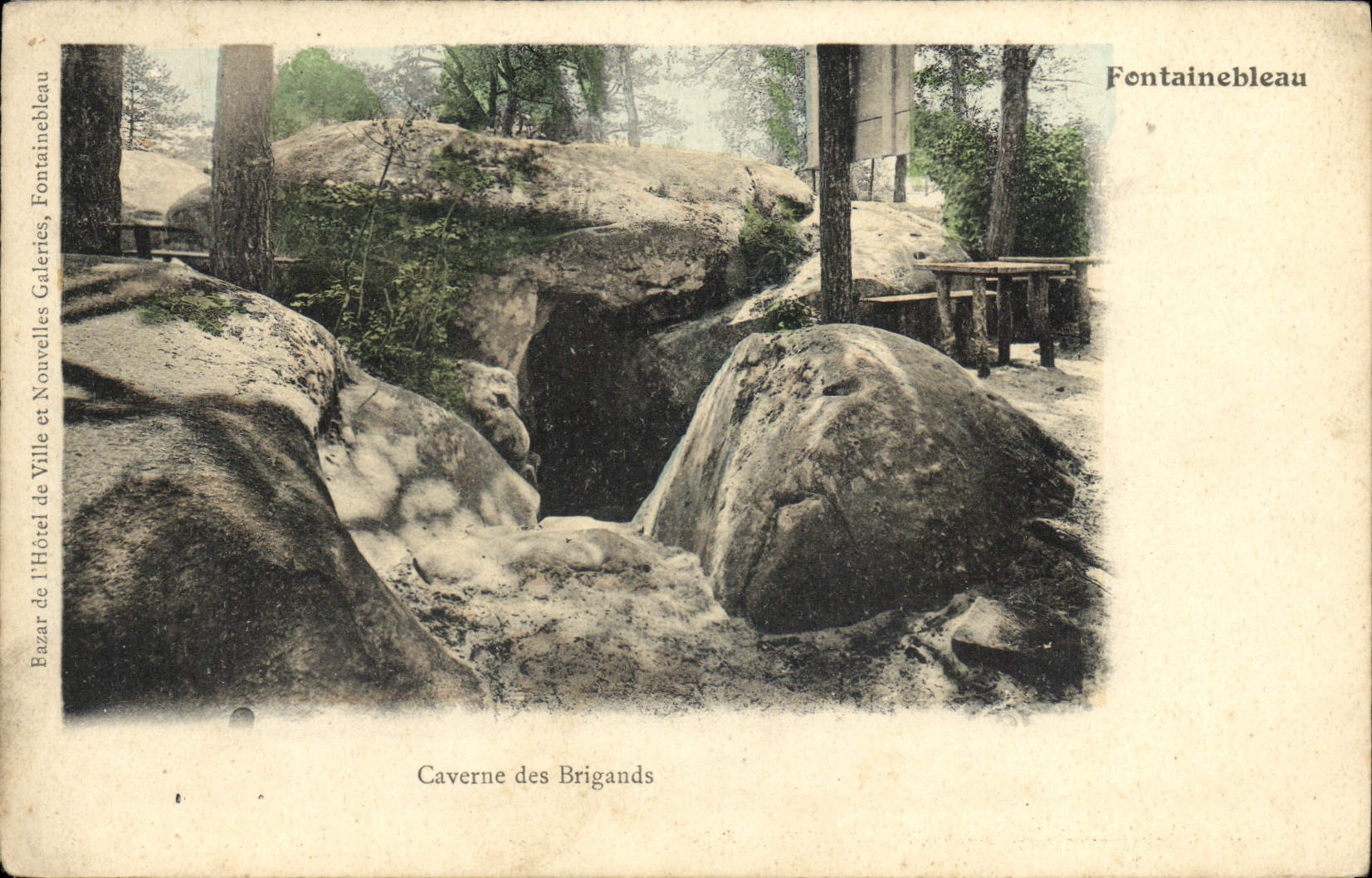 VINTAGE POSTCARD Fontainebleau Cave of the Brigands