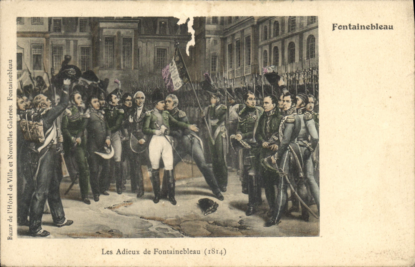 VINTAGE POSTCARD Fontainebleau Good-byes 1814 Napoleon 1st