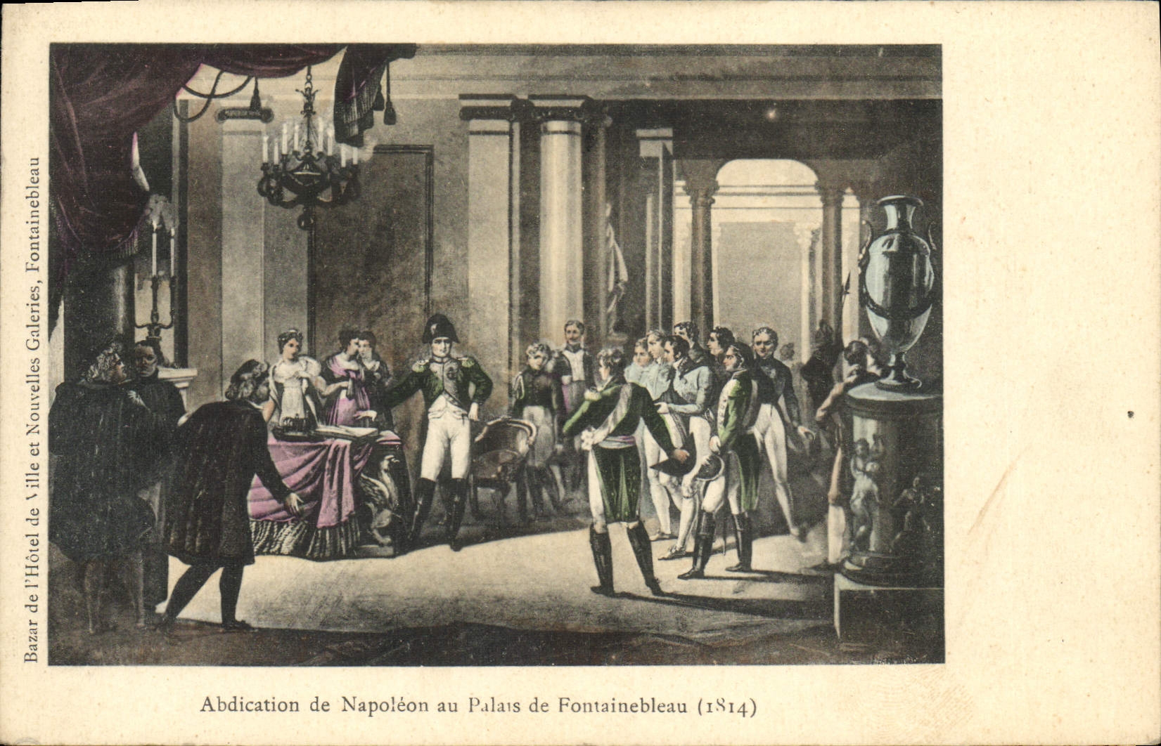 VINTAGE POSTCARD Fontainebleau Abdication of Napoleon 1st to the Palate 1814