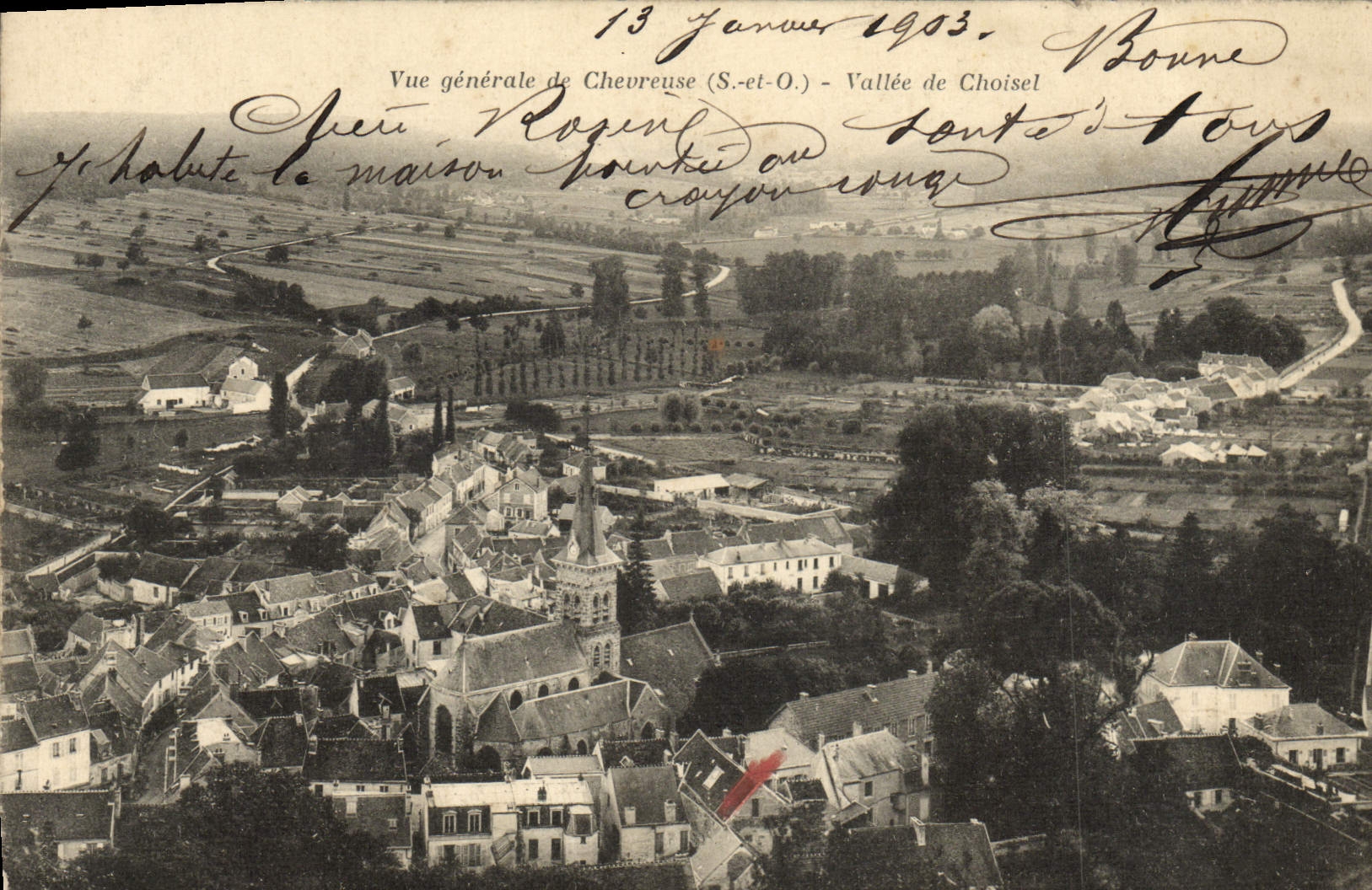 CPA Chevreuse Vue Generale de Vallee de Choisel