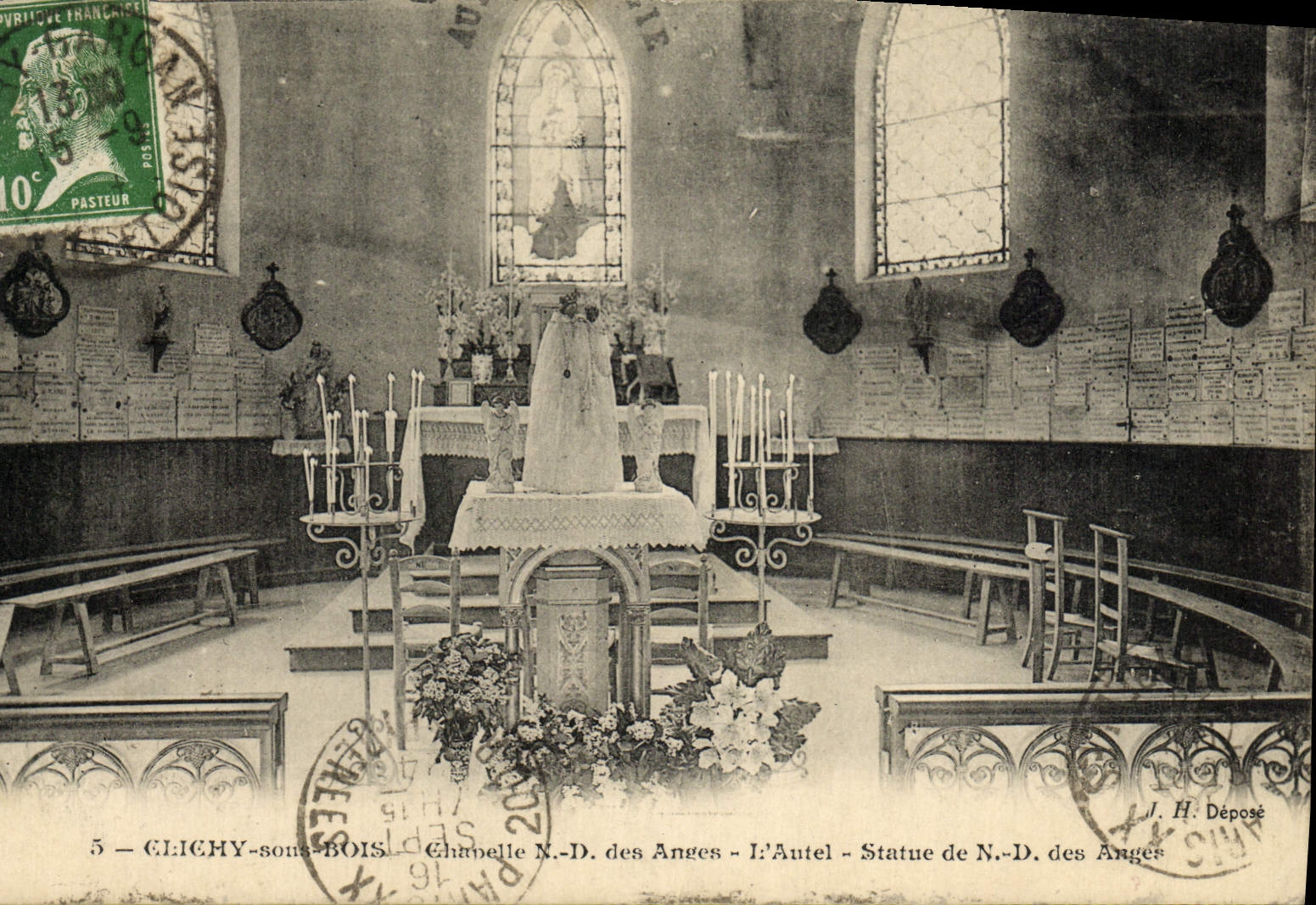 VINTAGE POSTCARD Clichy Souis Bois Vault ND of the Angels the furnace bridge Rules of Nd of the Angels