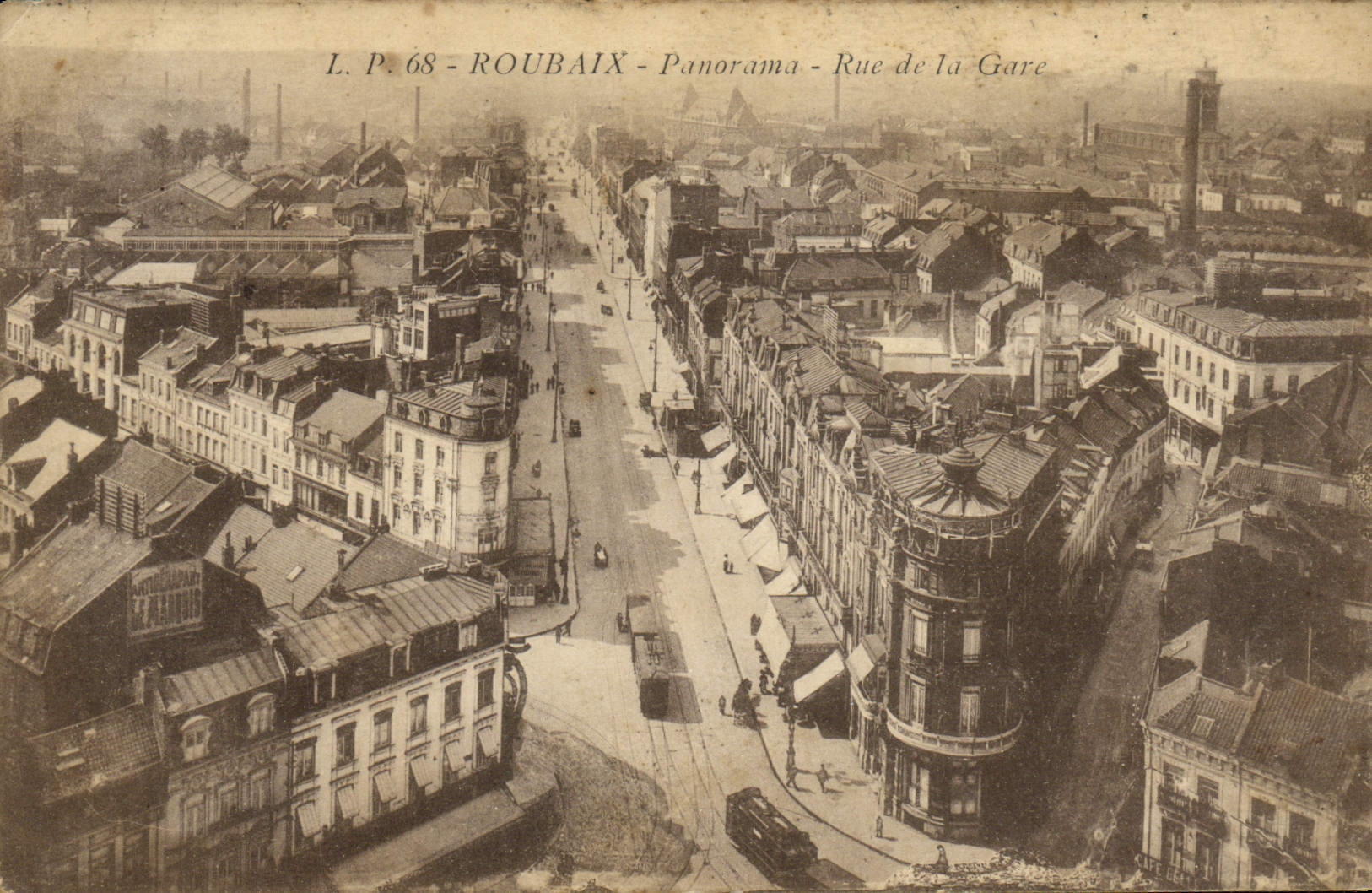 CPA Roubaix Panorama Rue de la Gare