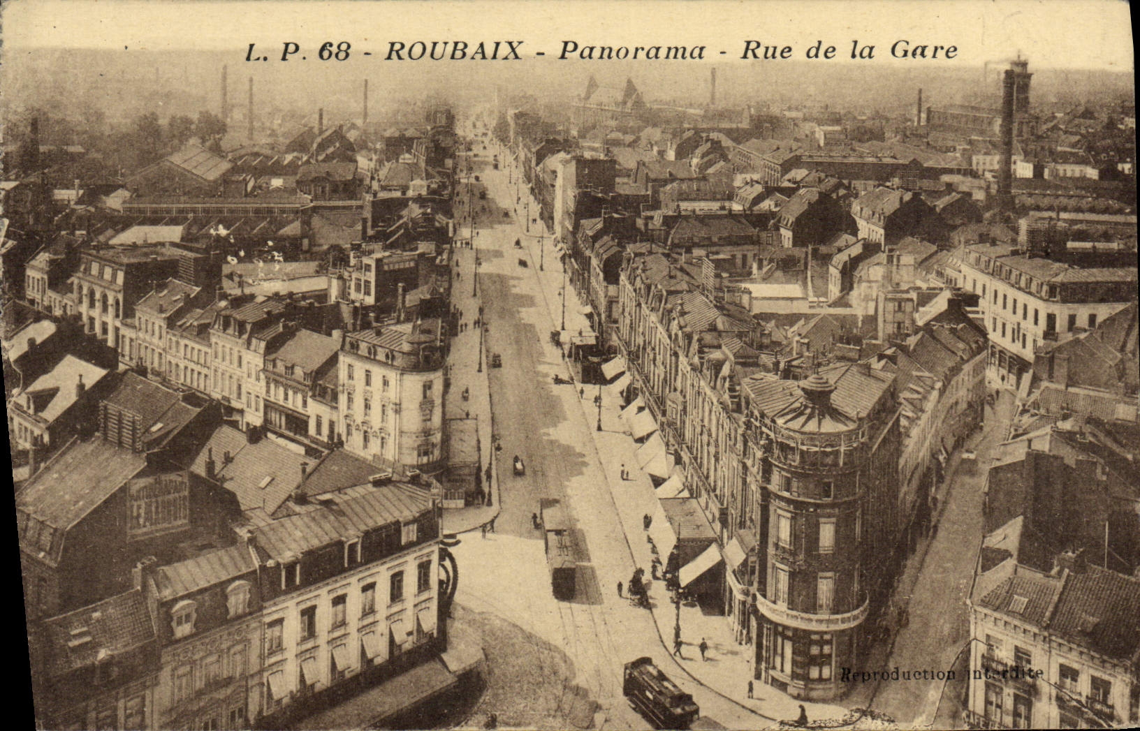 CPA Roubaix Panorama Rue de la Gare