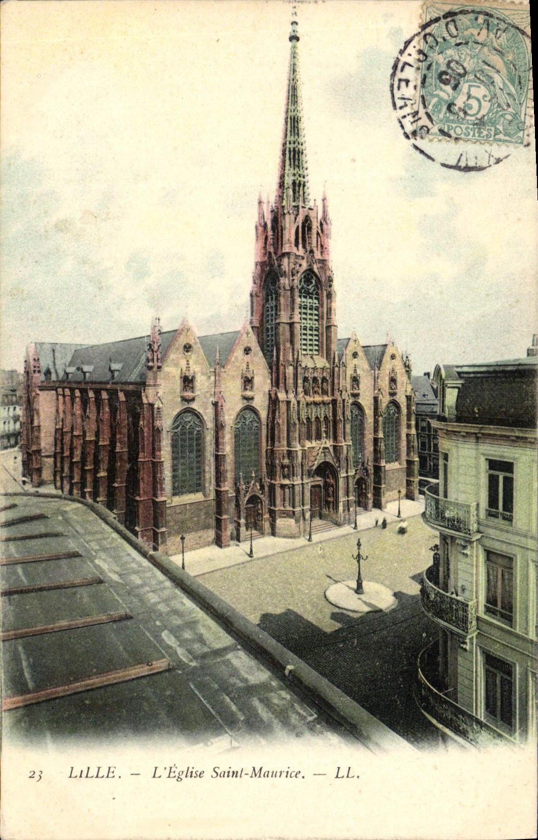 VINTAGE POSTCARD Douai the Church Holy Maurice