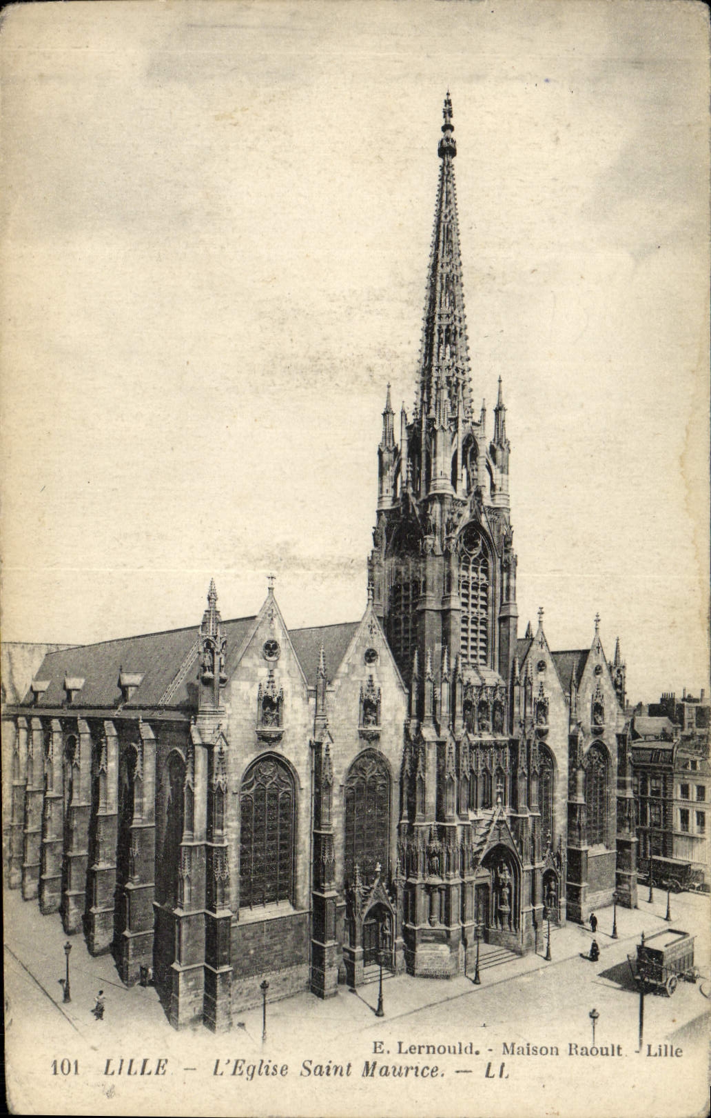 VINTAGE POSTCARD Lille the Church Holy Maurice