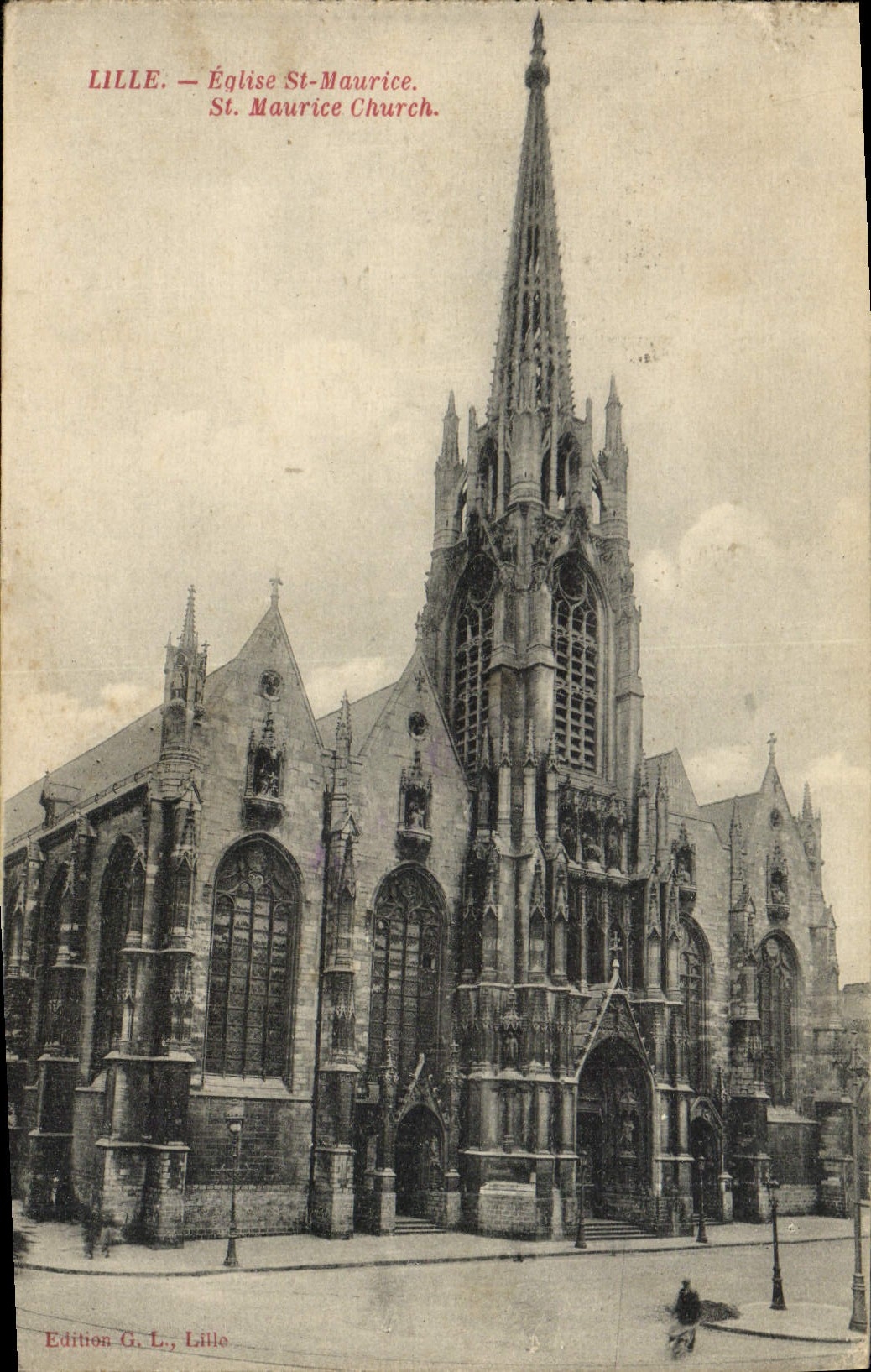 VINTAGE POSTCARD Lille Church St Maurice