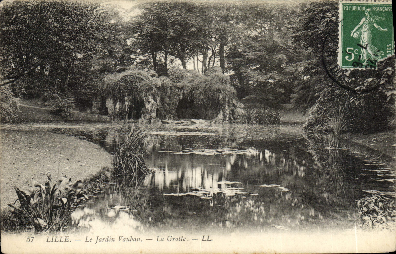 VINTAGE POSTCARD Lille the Vauban Garden the cave