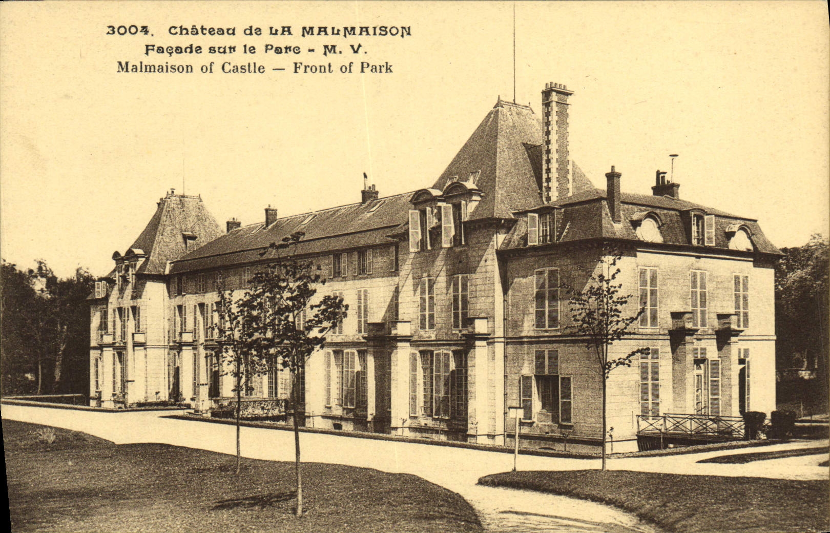 CPA Chateau de La Malmaison Facade sur le Parc