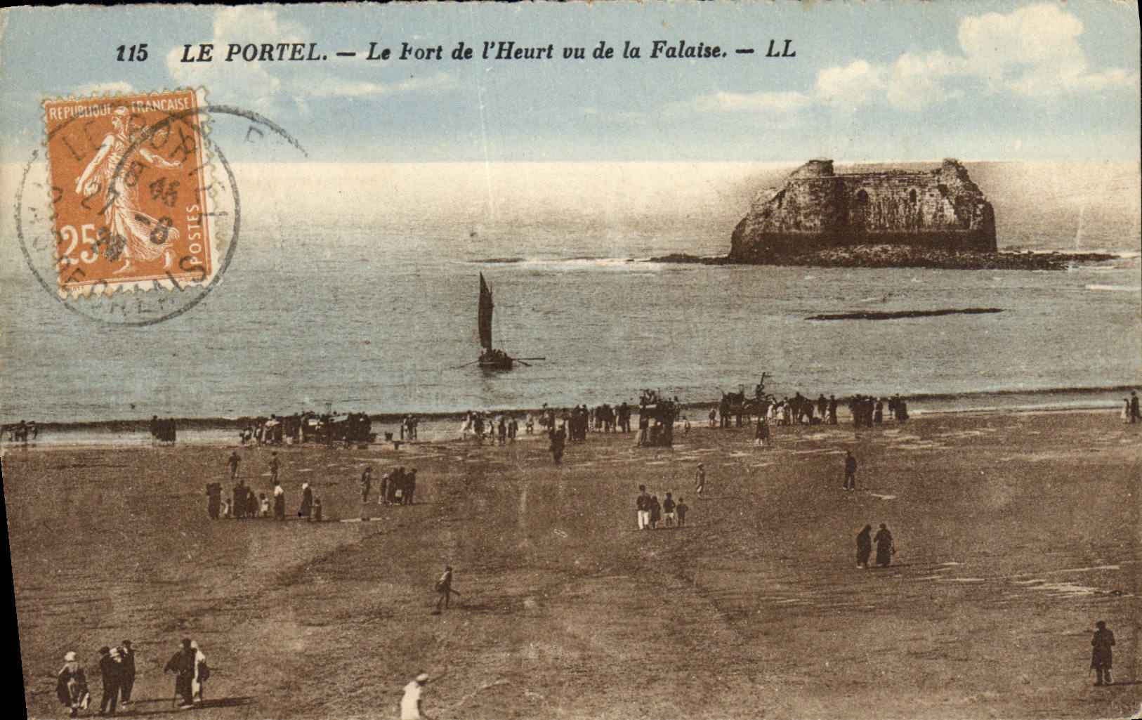 POSTAL Portel de la VENDIMIA Fort del choque visto del acantilado