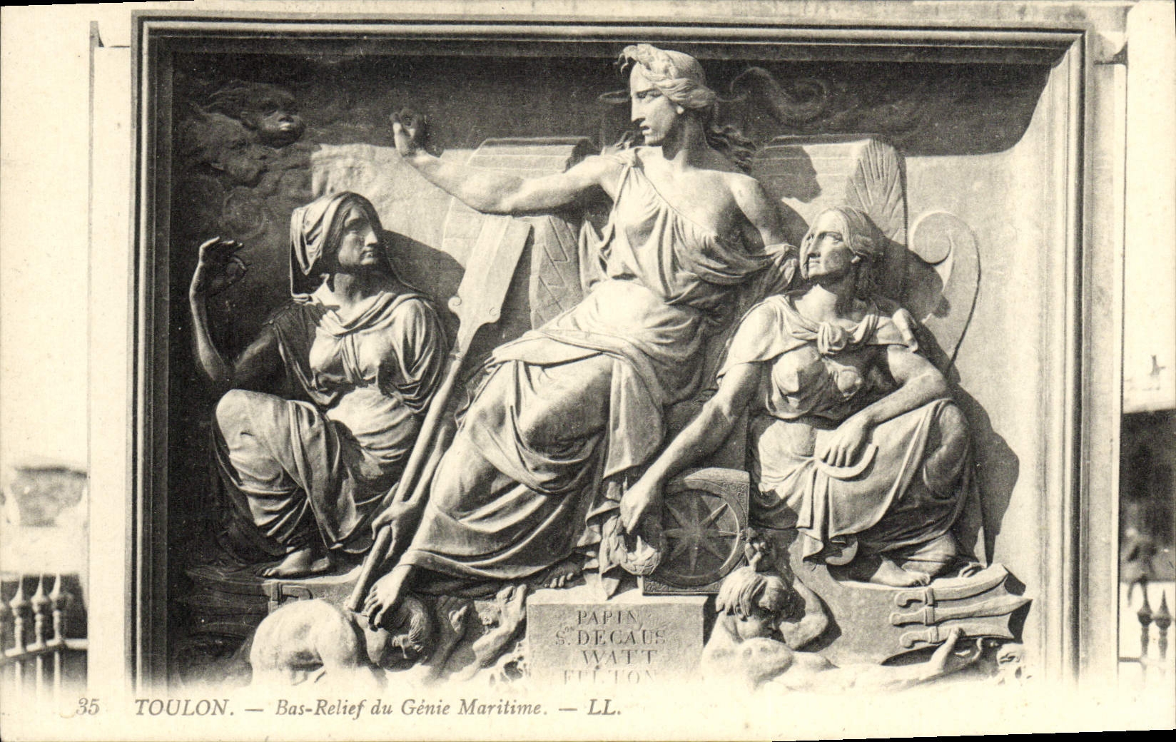 CPA Toulon Bas Relief du Genie Maritime