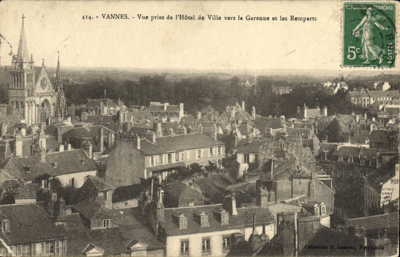 VINTAGE POSTCARD Valves Seen from of the Town hall Towards Garenne and the Walls