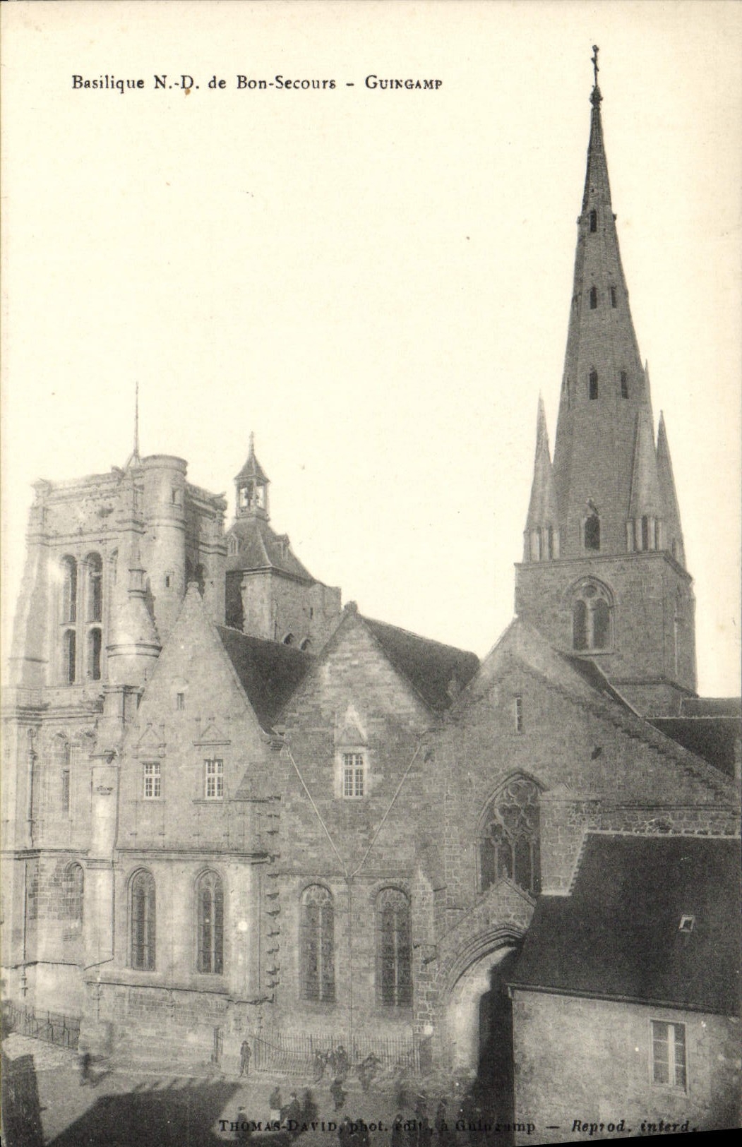 VINTAGE POSTCARD Guingamp Basilica of Notre Dame de Bon Help