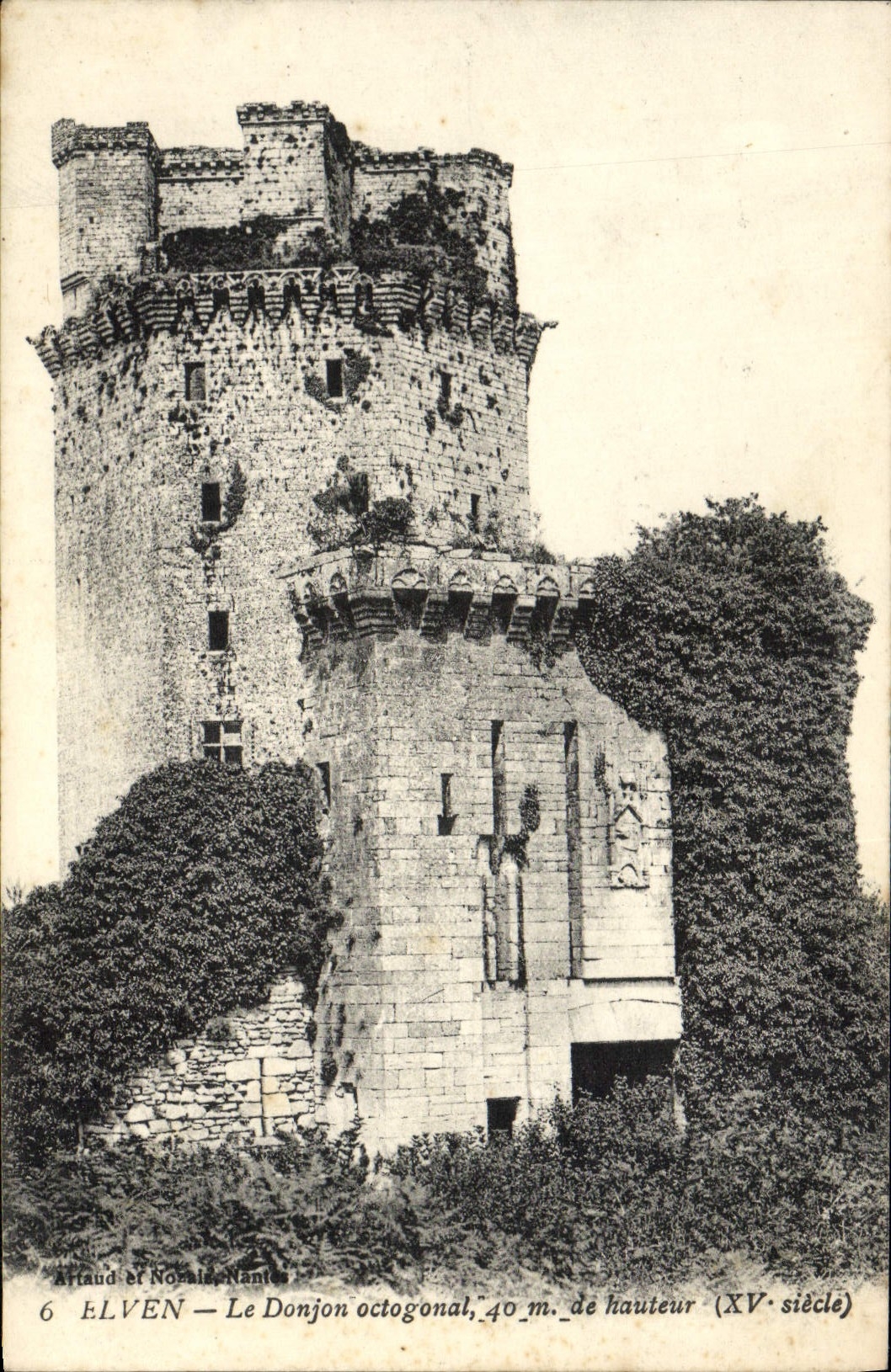VINTAGE POSTCARD Elven the Octagonal Keep