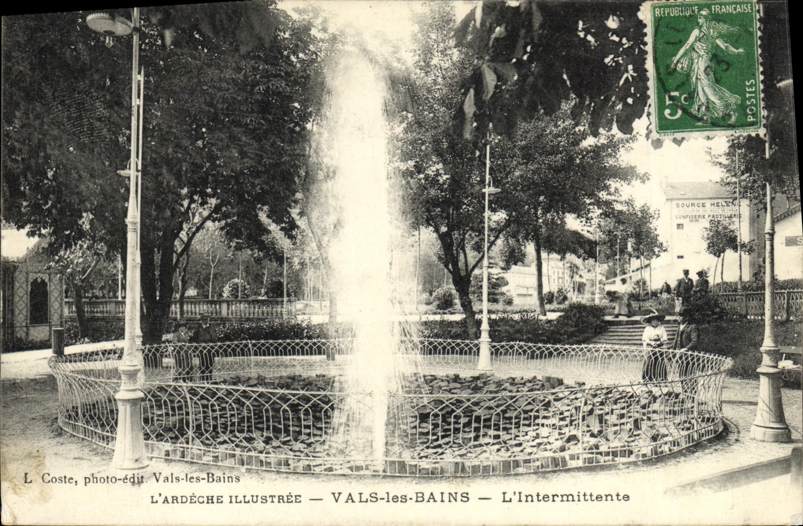 VINTAGE POSTCARD Valleys les Bains the Intermittent one