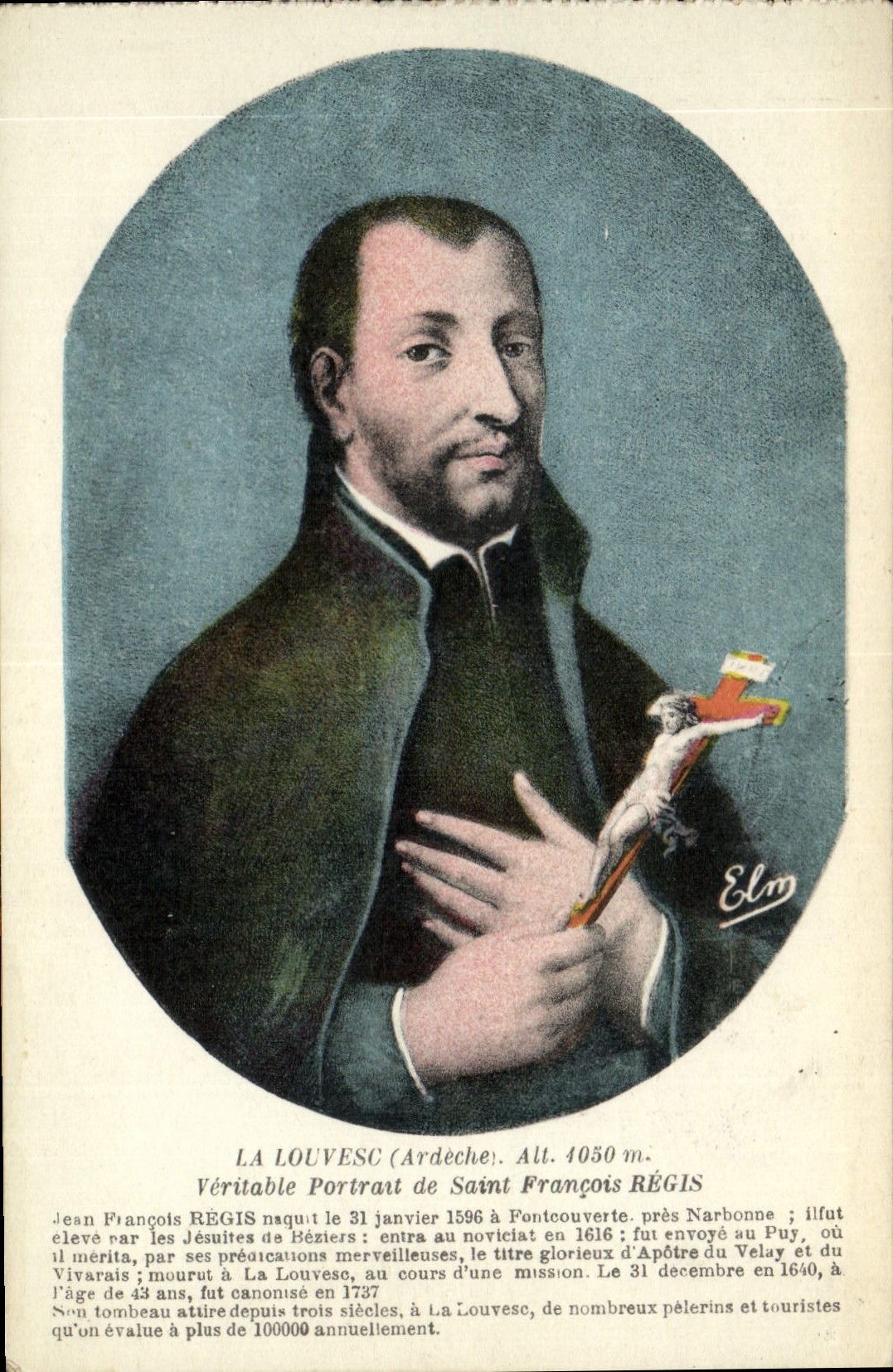 VINTAGE POSTCARD Louvesc Portrait of Governed François Saint