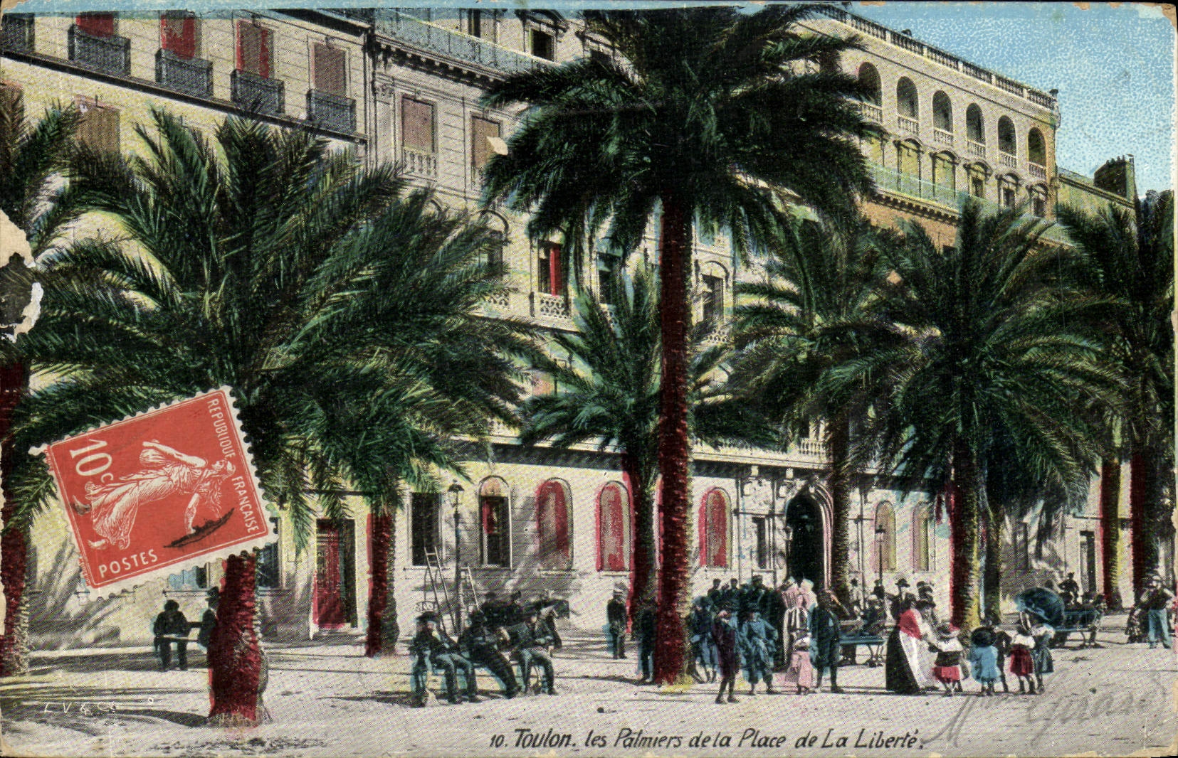 CPA Toulon Les Palmiers de la Place de la Liberte