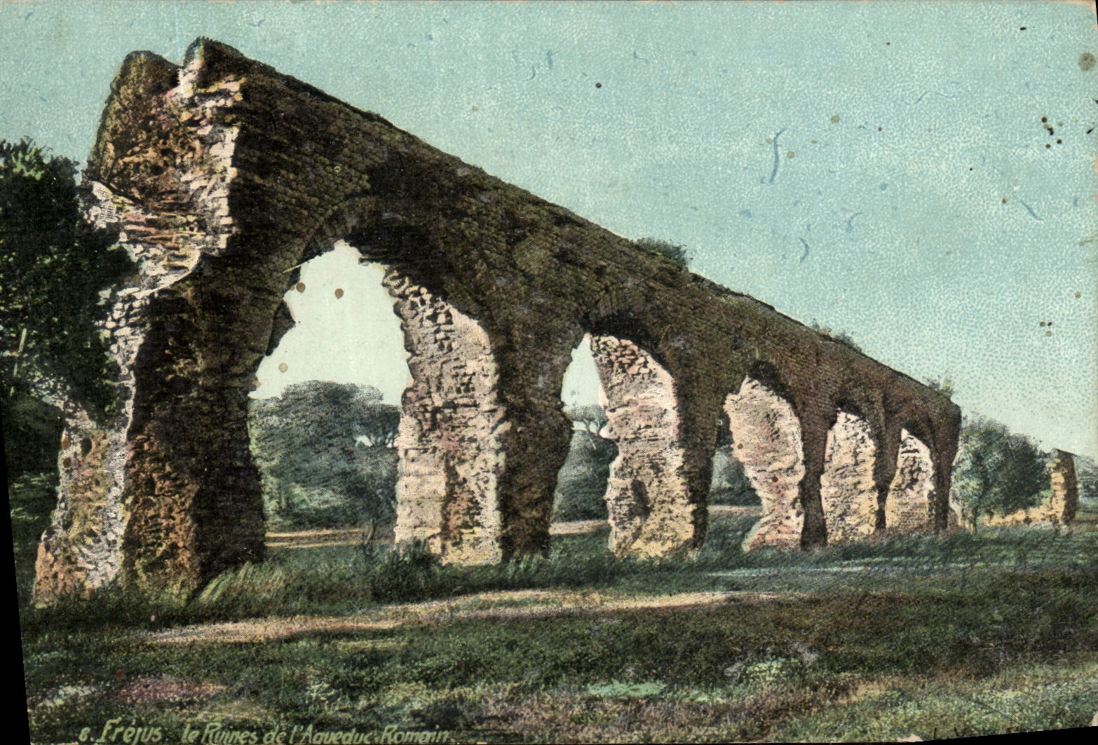 VINTAGE POSTCARD Frejus Ruins of the Romain Aqueduct