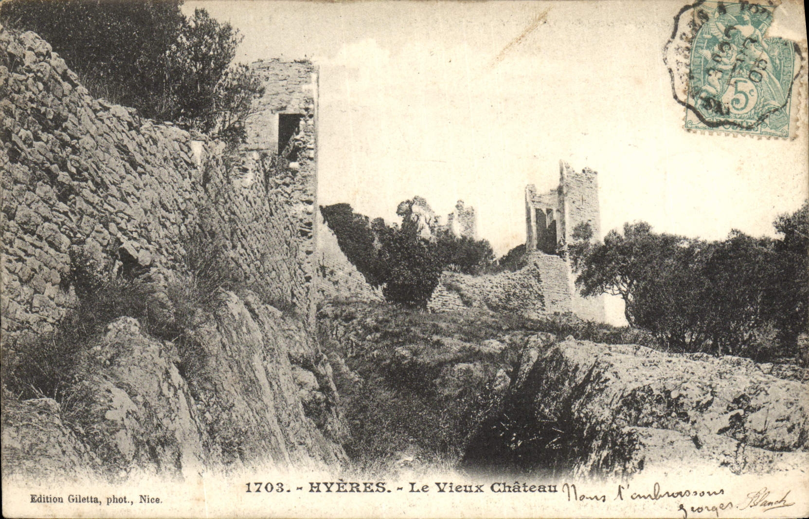 POSTAL Hyeres de la VENDIMIA el castillo viejo