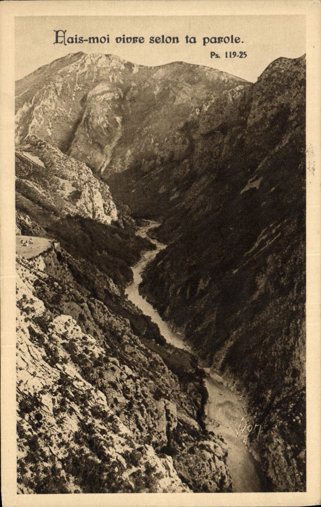 VINTAGE POSTCARD the Verdon close to Aiguines