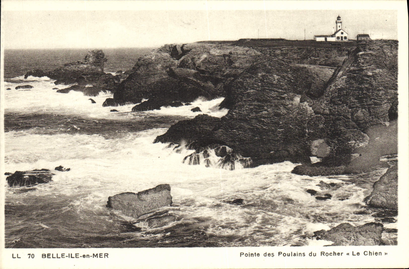 VINTAGE POSTCARD Beautiful Island at sea Point of the Foalta of the Rock the dog