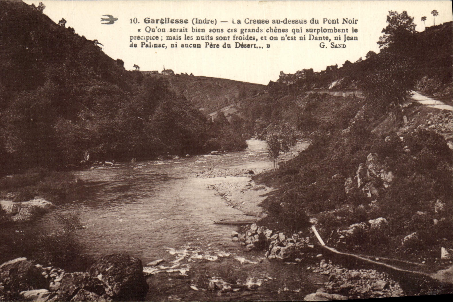 CPA Gargilesse La Creuse Au Dessus Di\u Pont Noir