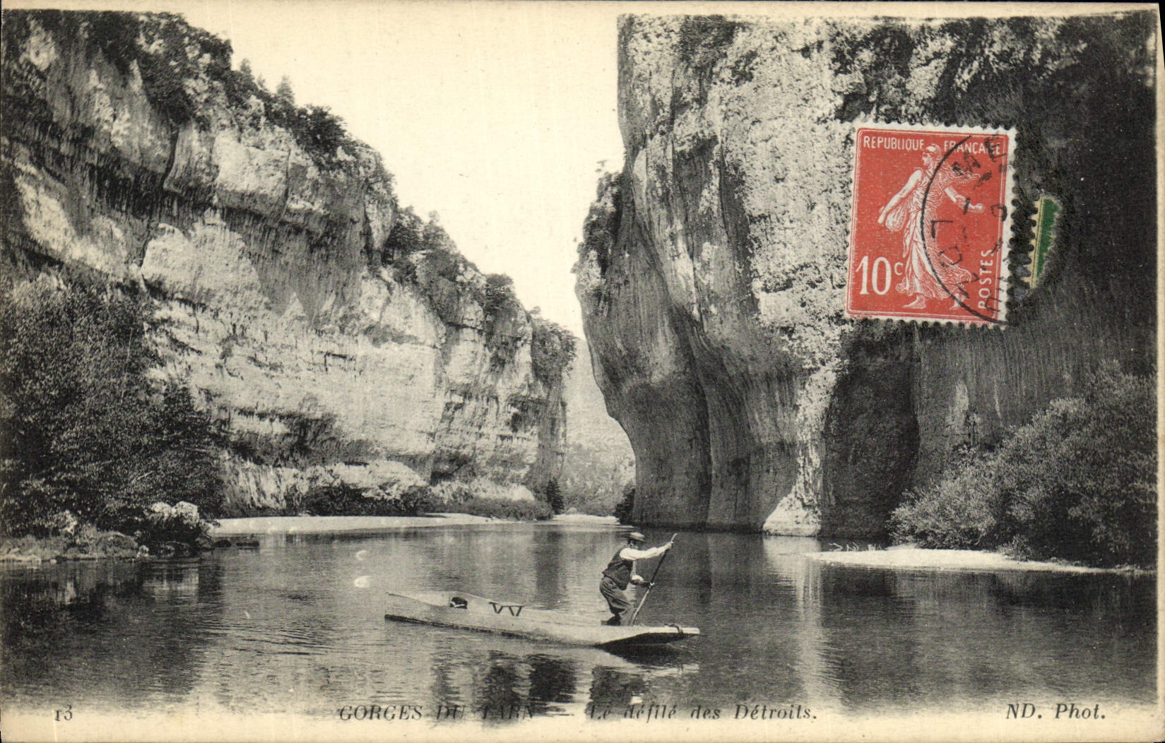 VINTAGE POSTCARD Gorges of the Tarn the procession of the straits