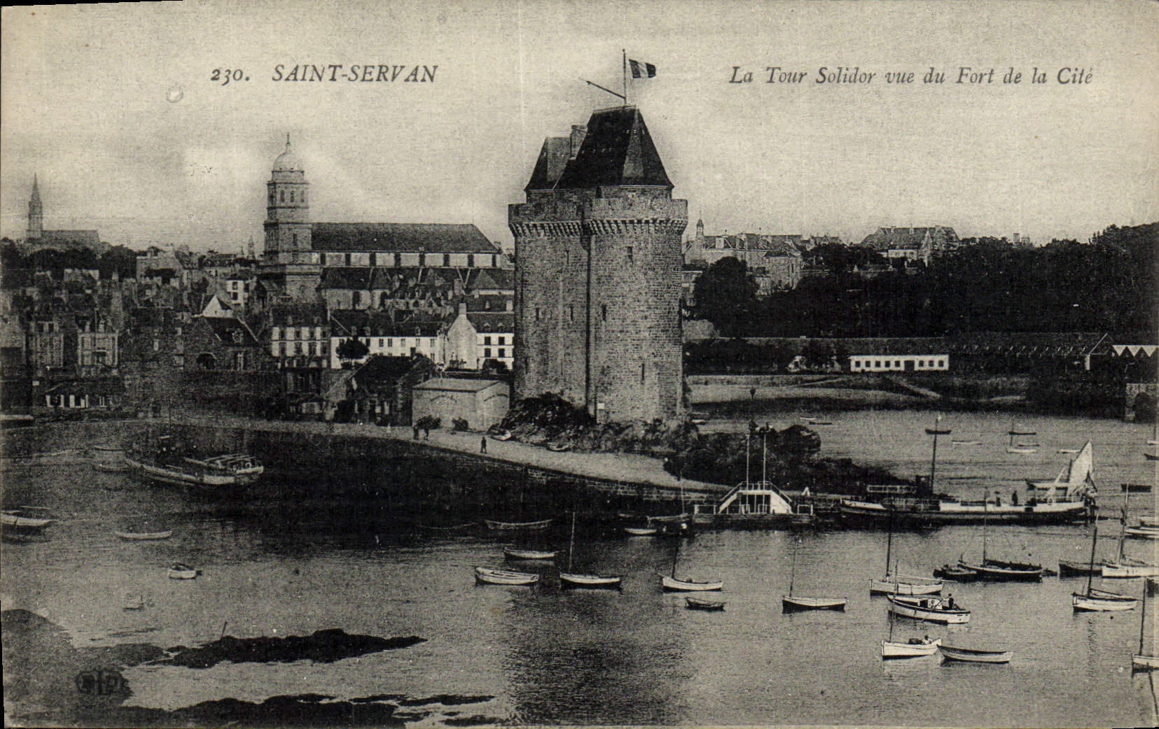 POSTAL Servan santo de la VENDIMIA la torre de Solidor vista de Fort del ISCED