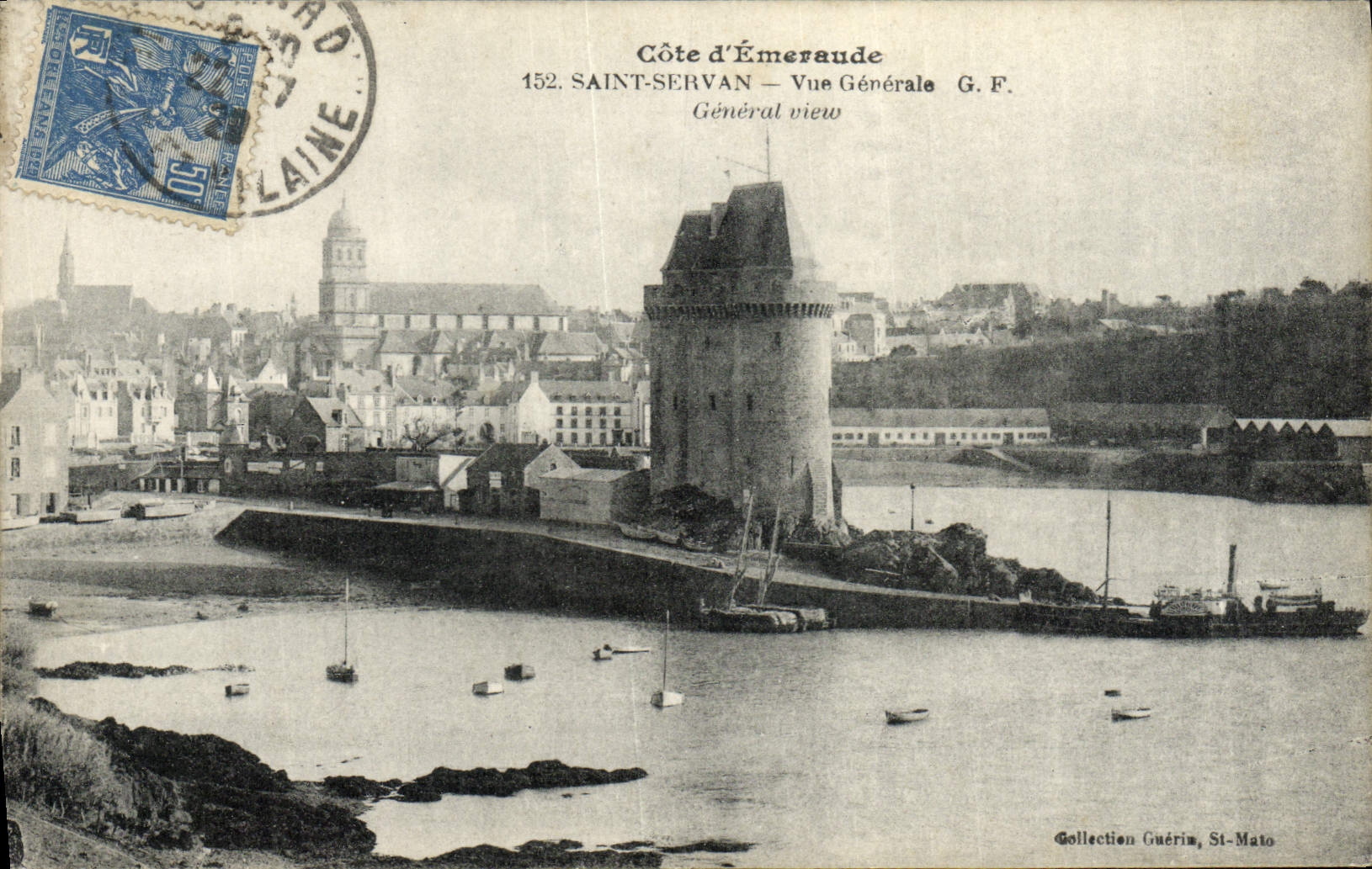 VINTAGE POSTCARD Emerald Dimension Servan Saint View