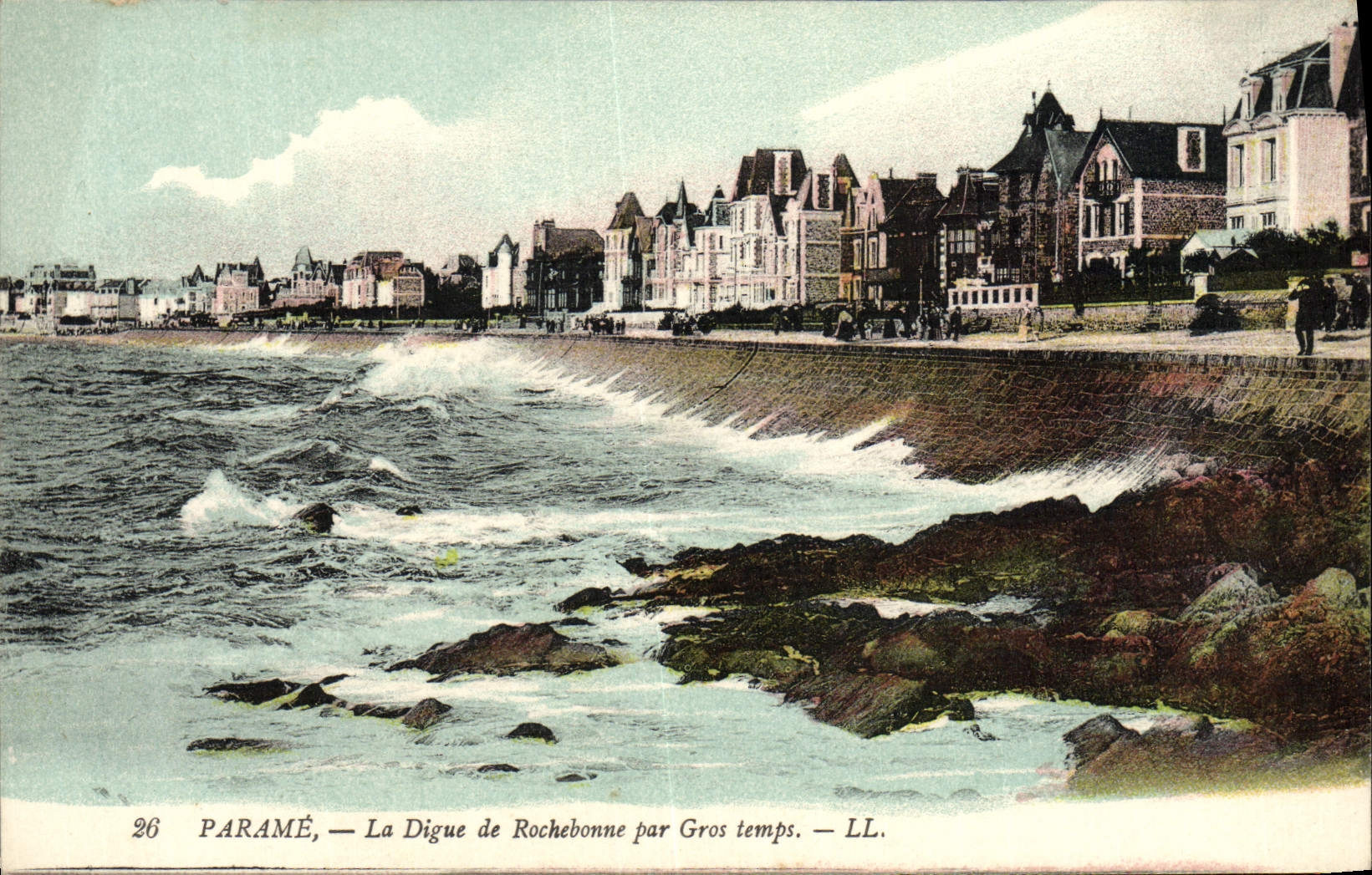 VINTAGE POSTCARD Parame Points the Dam De Rochebonne By Heavy weather