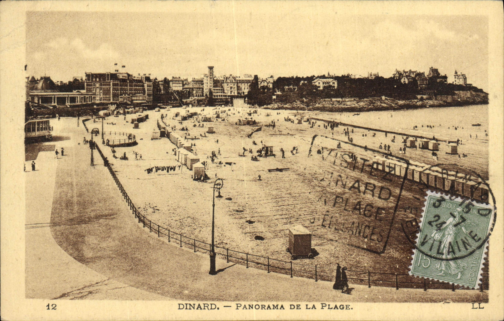 CPA Dinard Panorama De La Plage