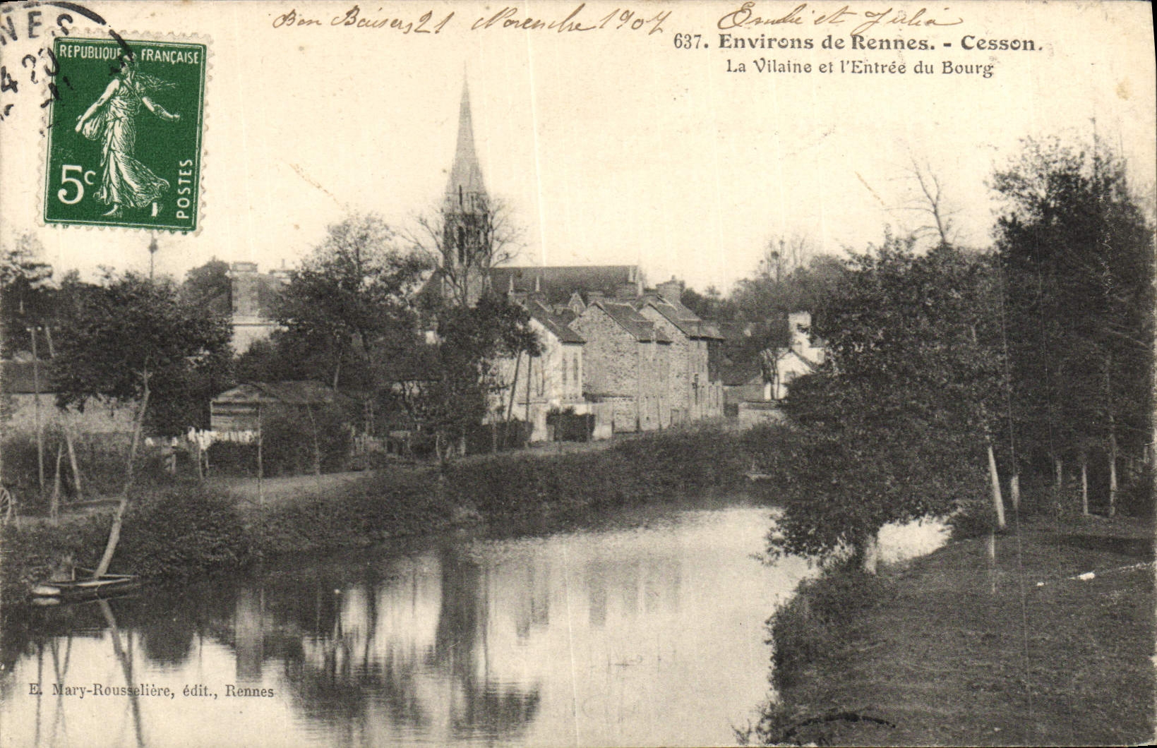VINTAGE POSTCARD Surroundings Of Rennes Cesson the Unpleasant one And the Entry Of the Borough