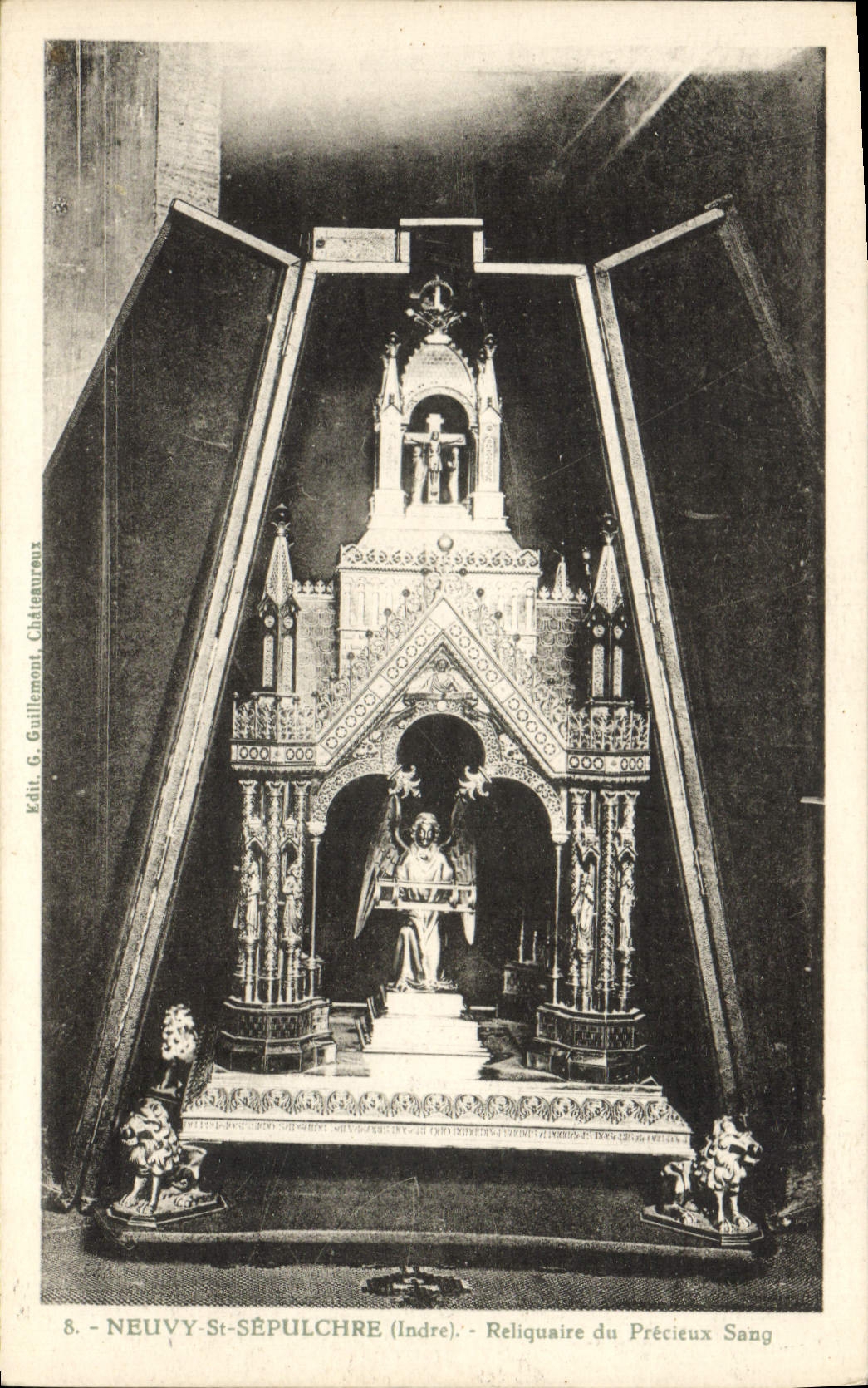 Relicario del sepulcro del St de Neuvy de la POSTAL de la VENDIMIA de la sangre inestimable