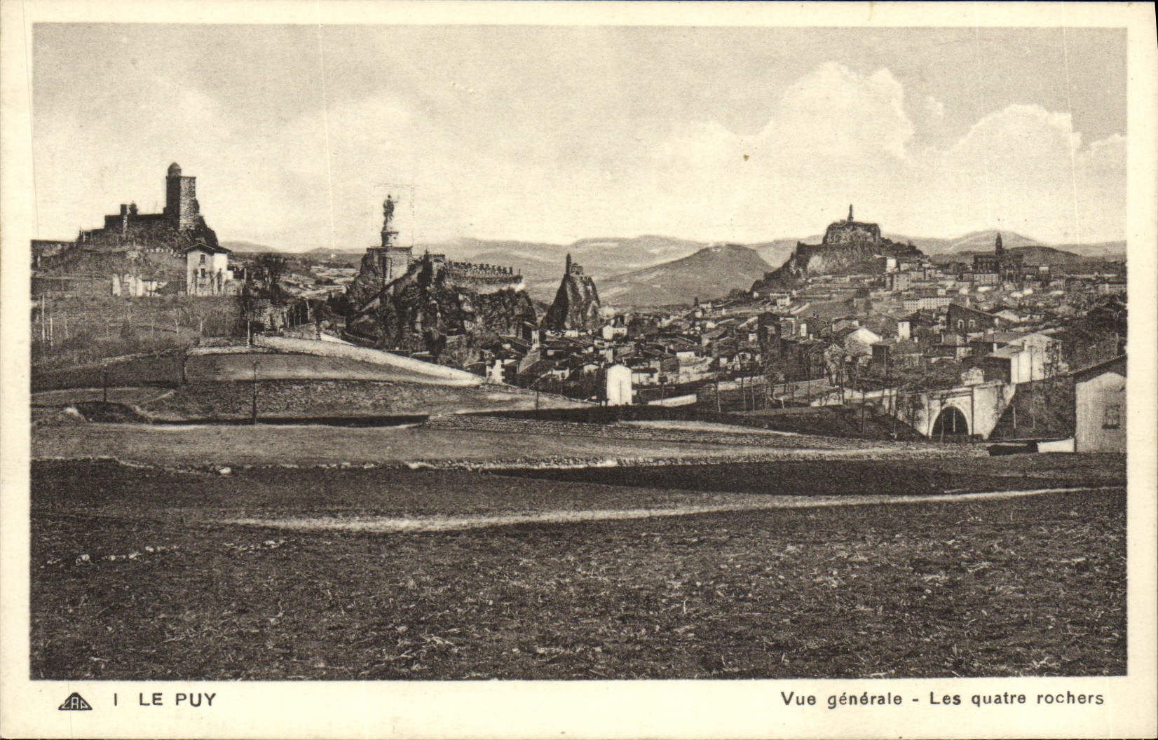 VINTAGE POSTCARD Puy View four rocks